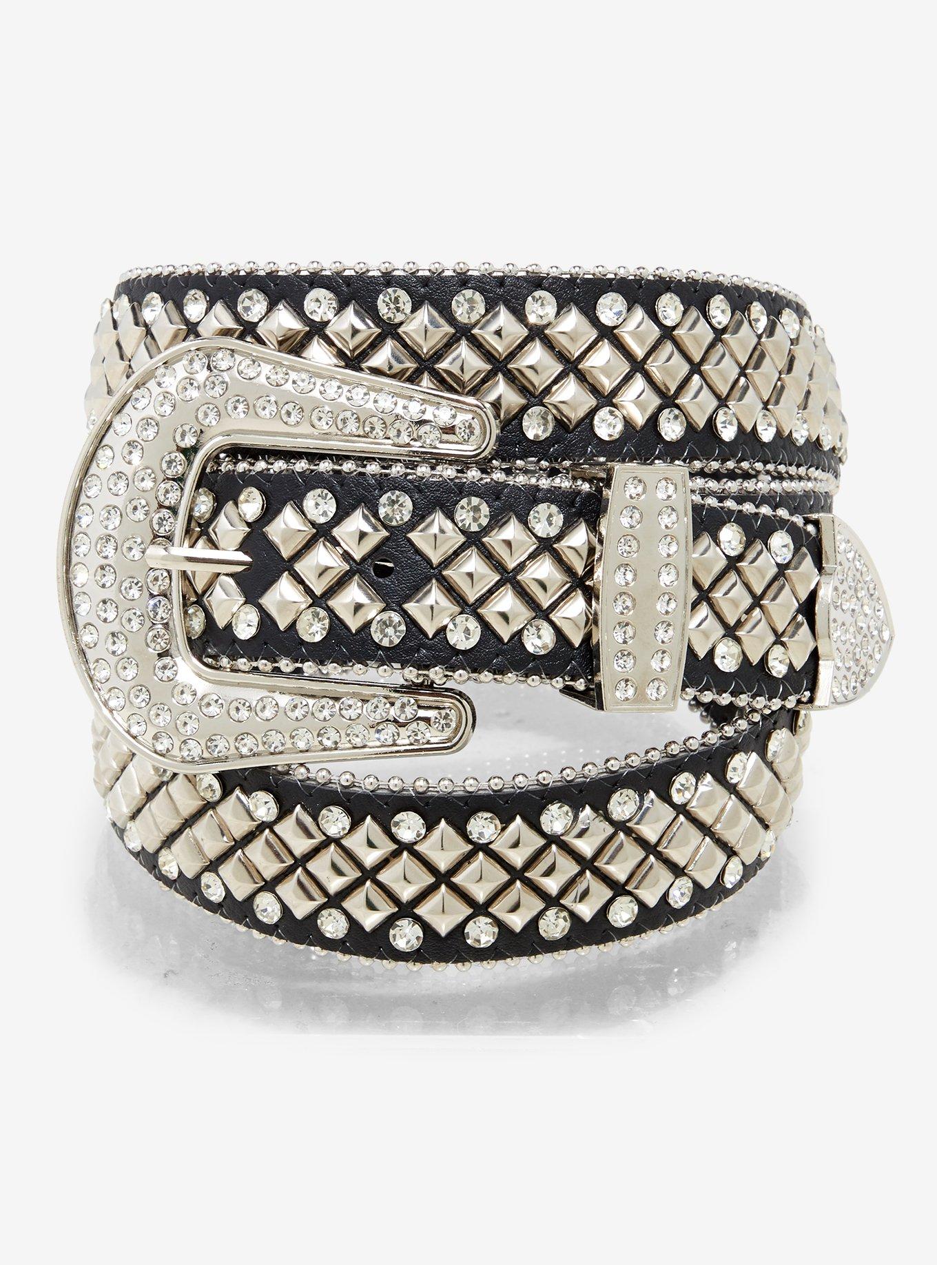 Black Diamond Stud Bling Belt, , hi-res