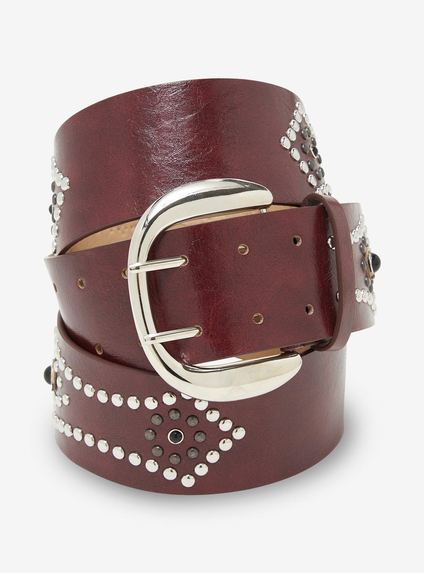 Brown Studded Belt, , hi-res