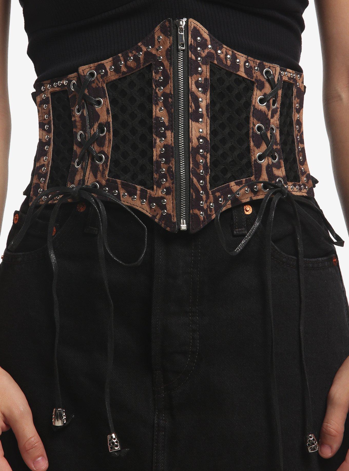 Cheetah Lace-Up Corset Belt