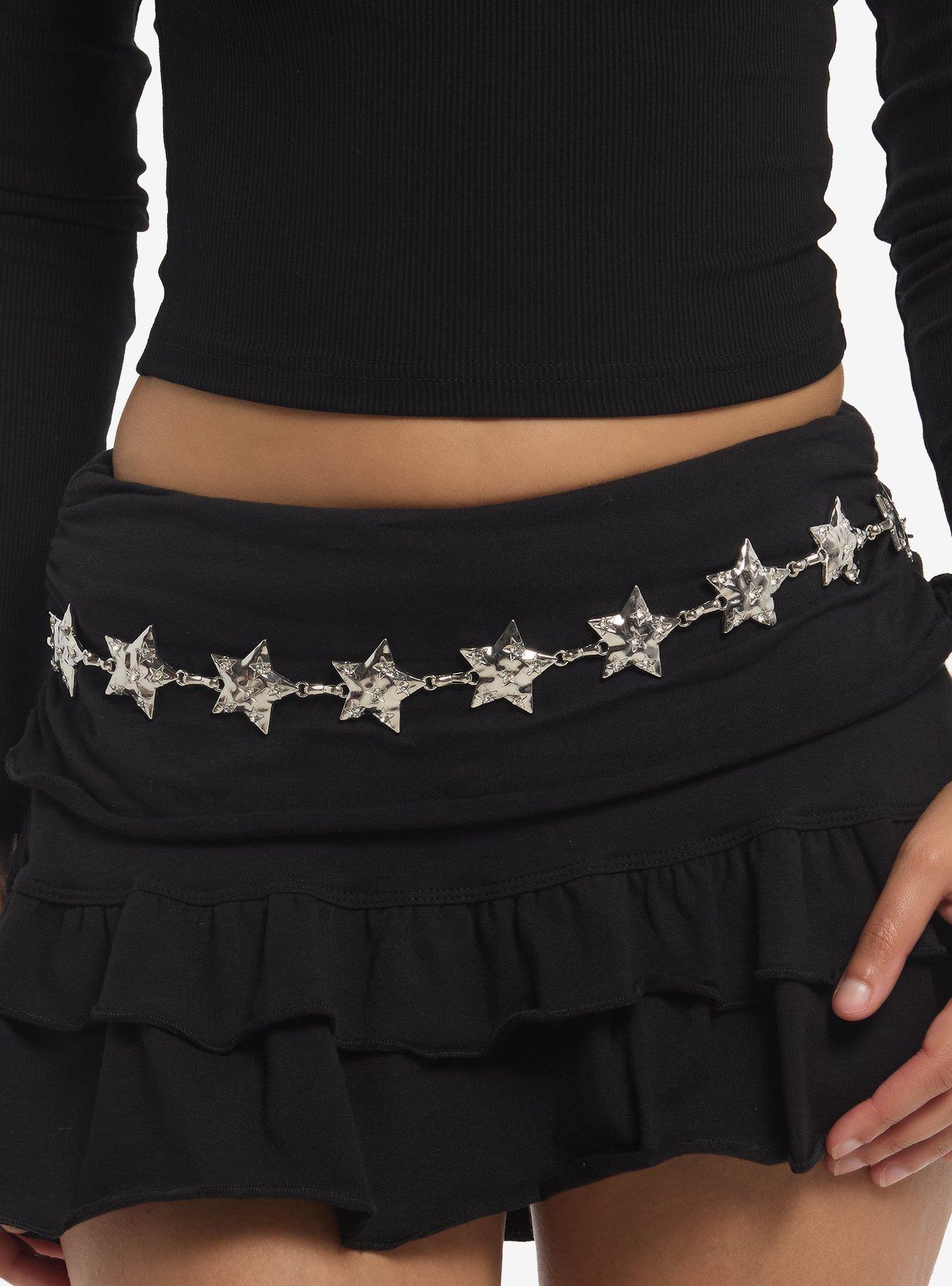 Silver Star Chain Belt, , hi-res