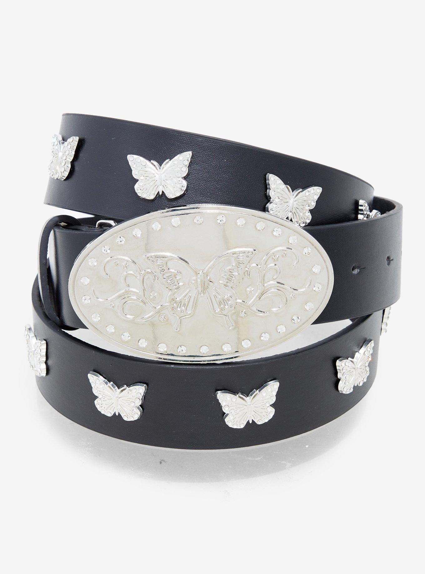 Butterfly Rhinestone Buckle Belt, , hi-res
