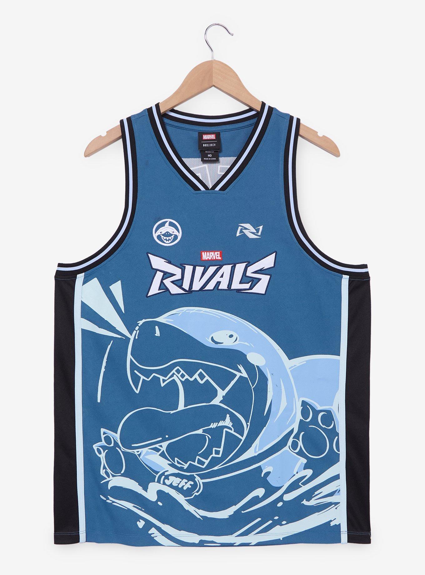 Marvel Rivals Jeff the Land Shark Basketball Jersey &mdash; BoxLunch Exclusive, , hi-res