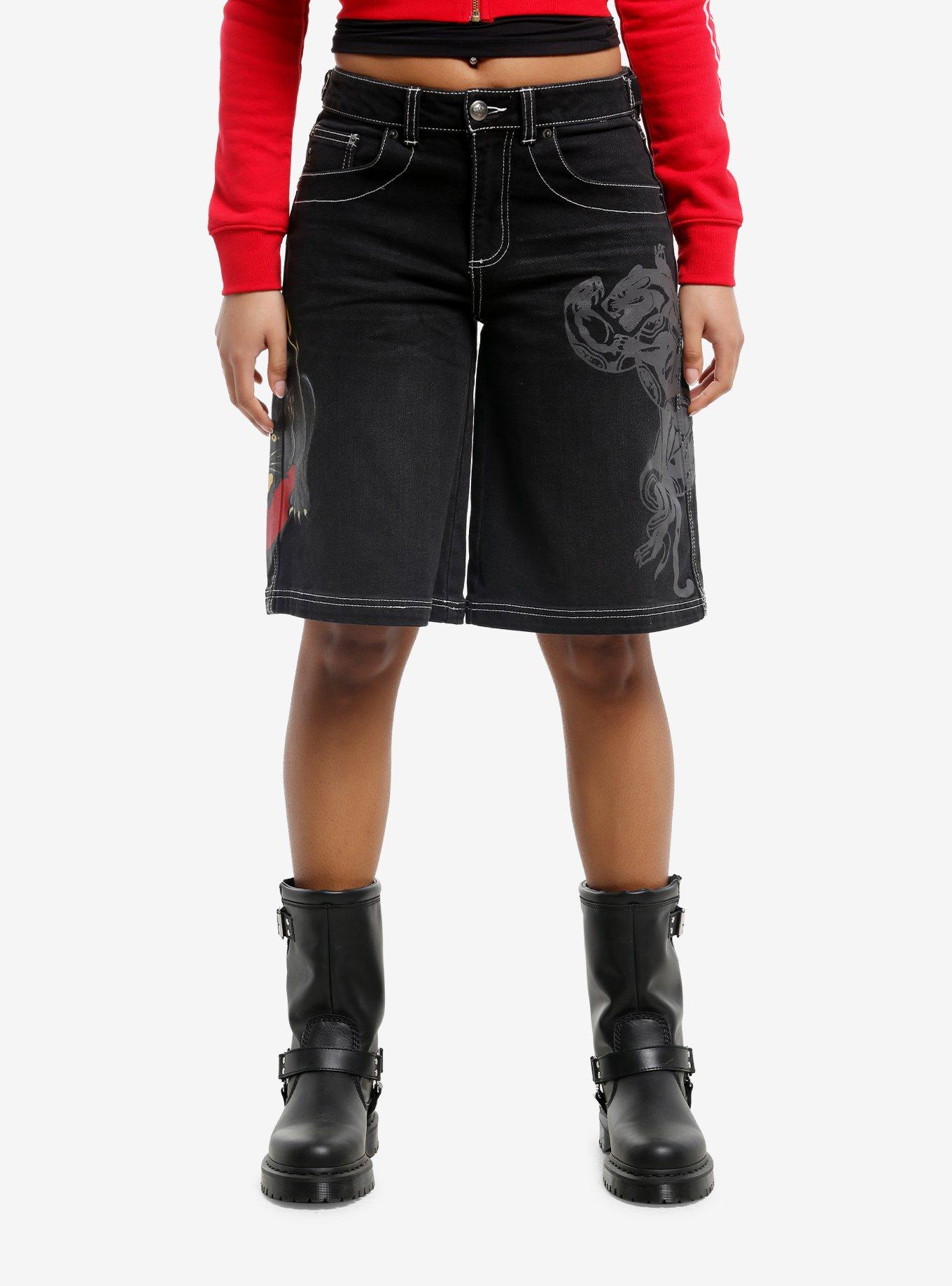 Ed Hardy Panther Girls Jorts, , hi-res