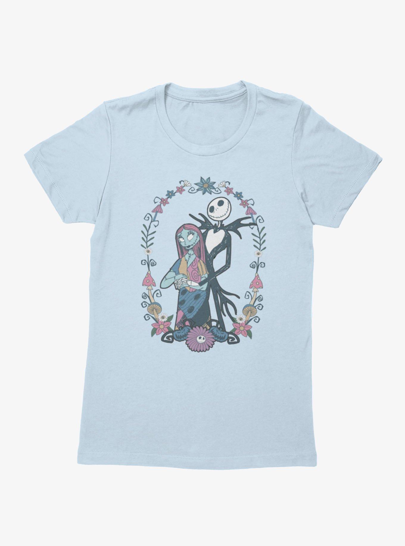 Disney Nightmare Before Christmas Sally And Jack Floral Wreath Frame Portrait Womens T-Shirt Her Universe Exclusive, , hi-res