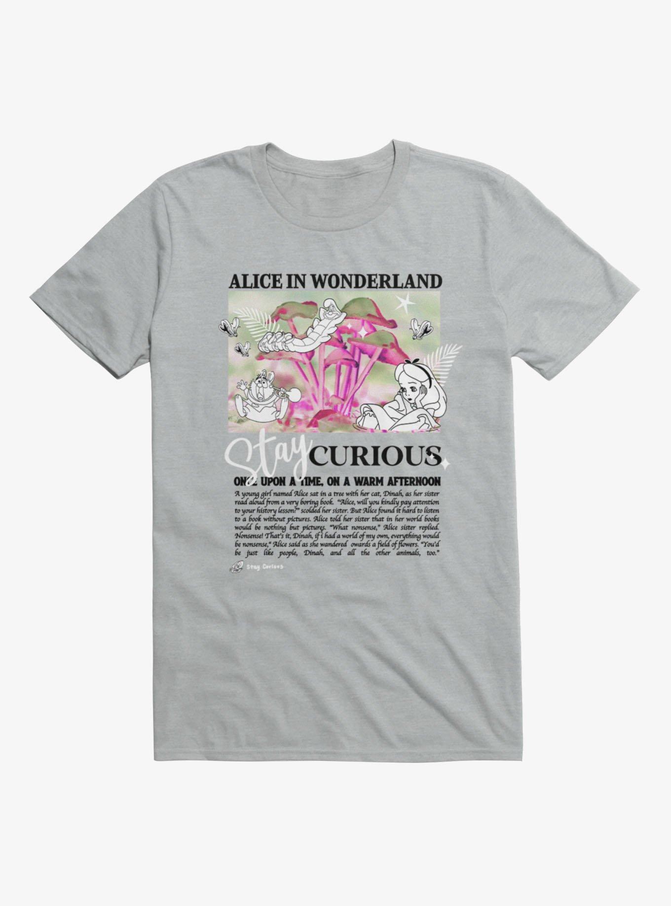 Disney Alice In Wonderland Stay Curious T-Shirt, SPORT GRAY, hi-res