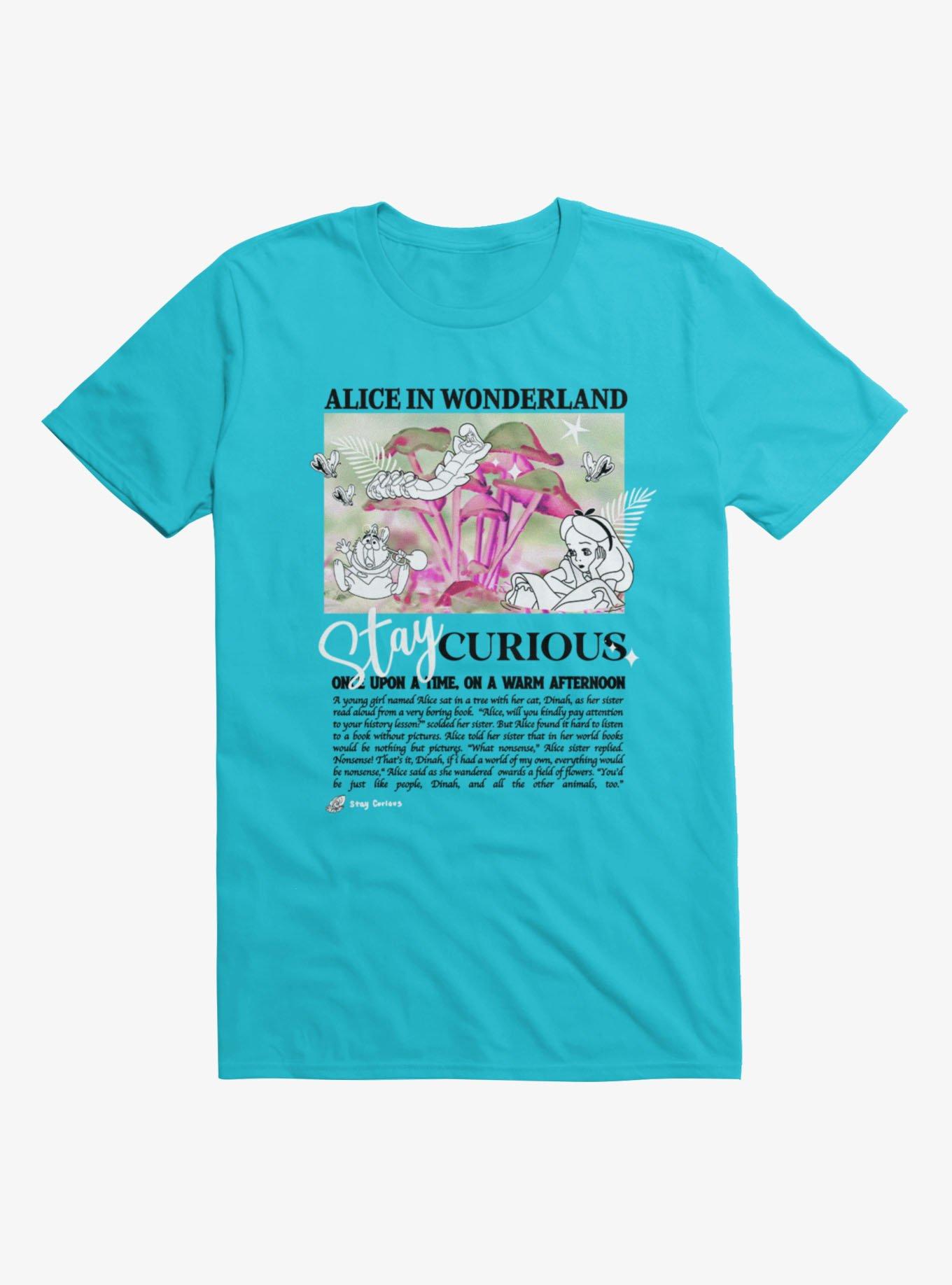 Disney Alice In Wonderland Stay Curious T-Shirt, TROPICAL BLUE, hi-res