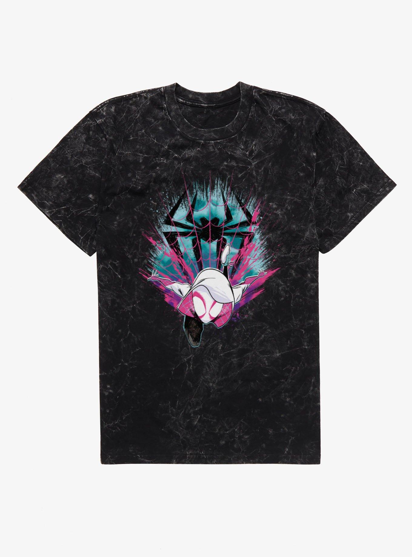 Marvel Spider-Gwen Splatter Mineral Wash T-Shirt Hot Topic Exclusive, , hi-res