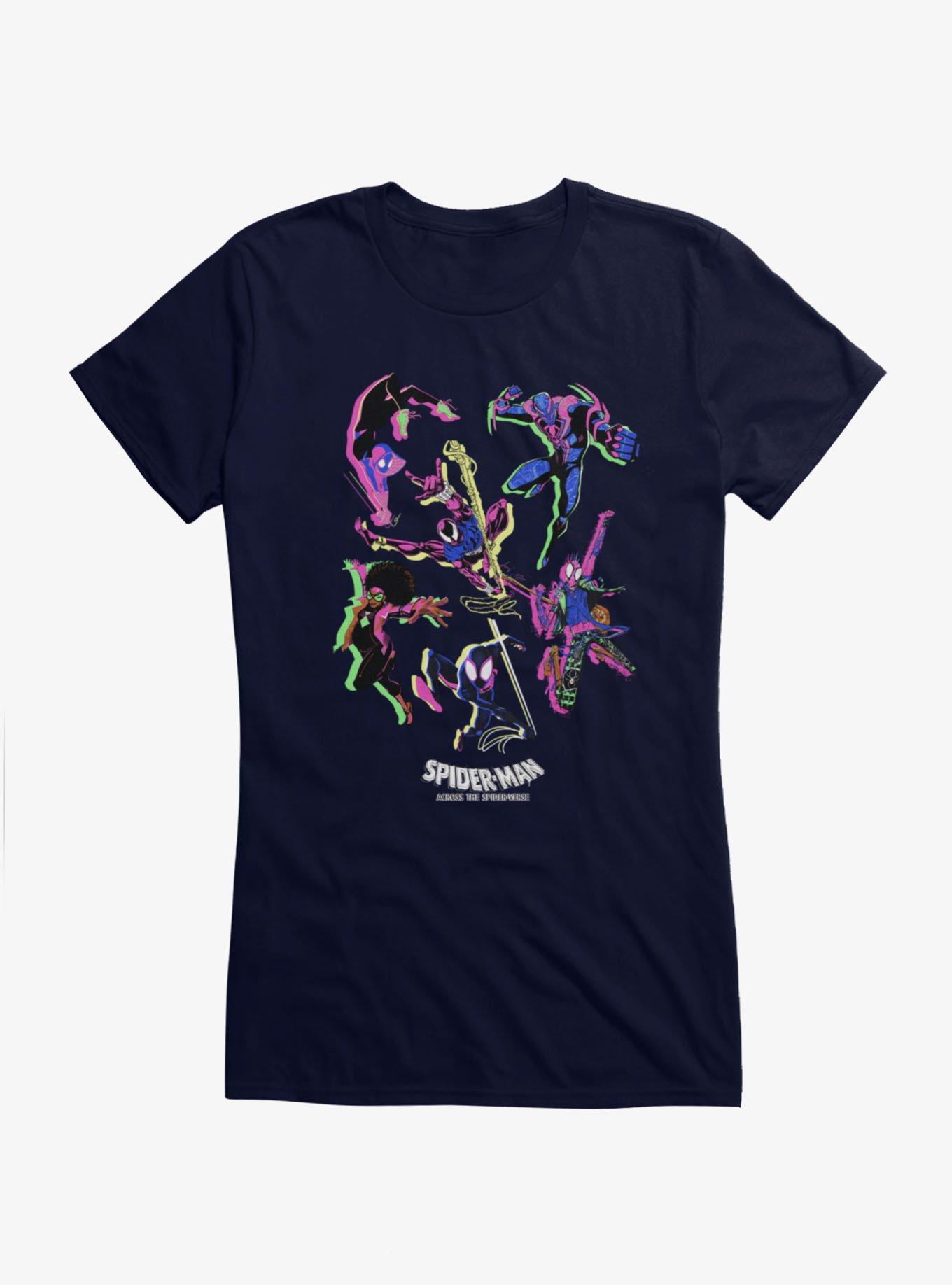 Marvel Spider-Man Spiderverse Neon Girls T-Shirt Hot Topic Exclusive, , hi-res