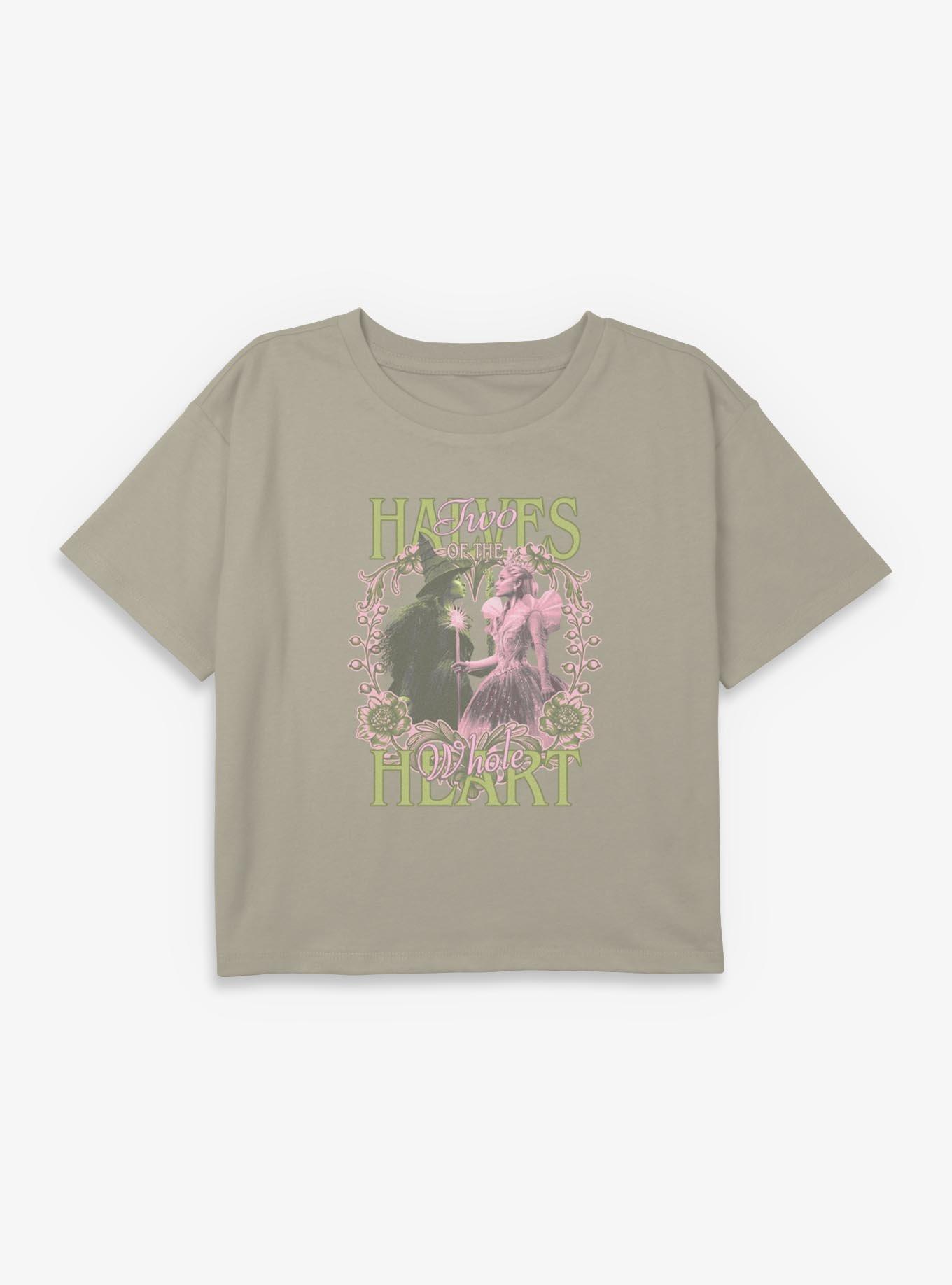 Wicked: For Good Two Halves Of The Whole Heart Womens Boxy Crop T-Shirt, , hi-res