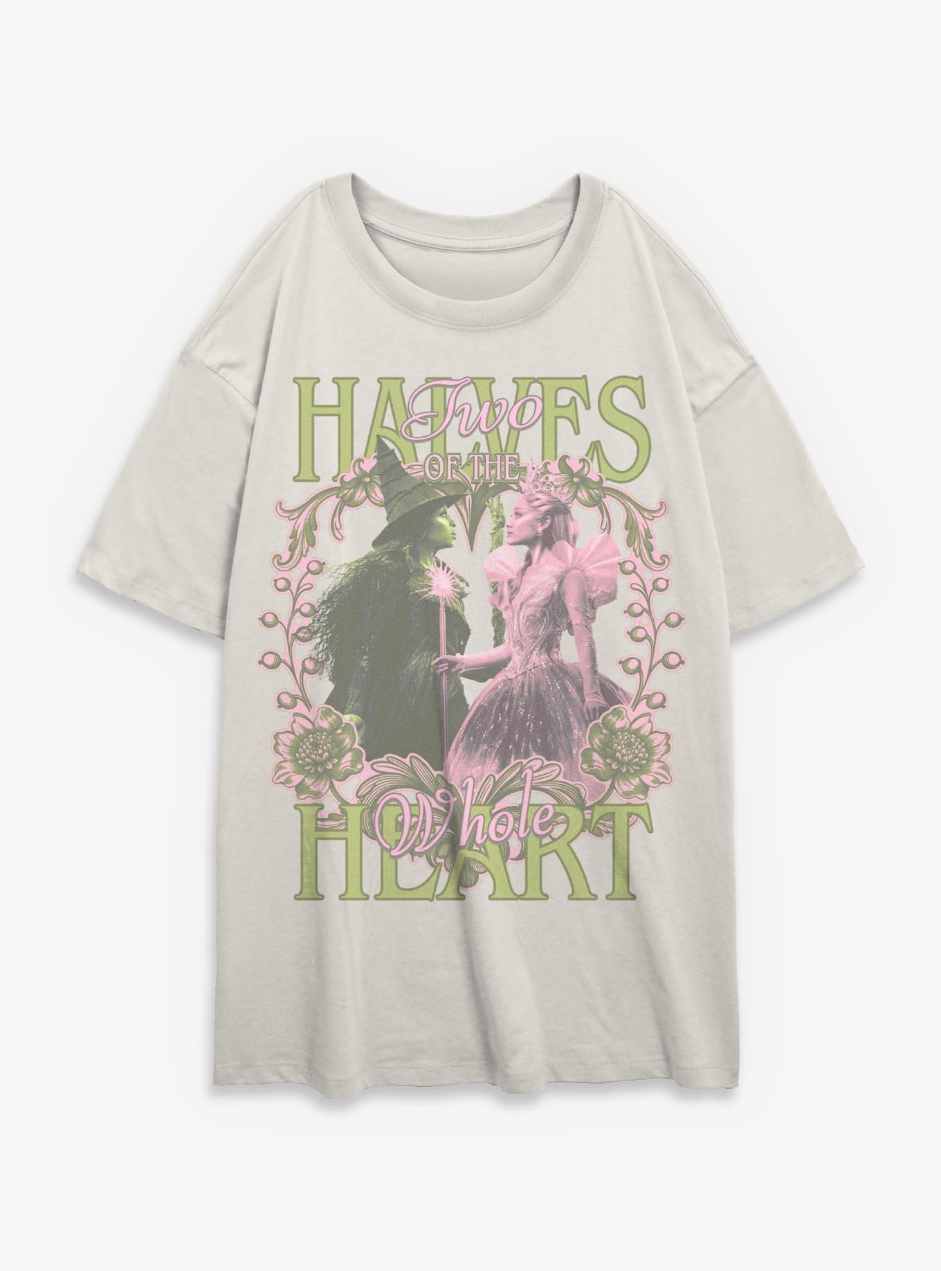 Wicked: For Good Elphaba & Glinda Heart Halves Girls Oversized T-Shirt, , hi-res