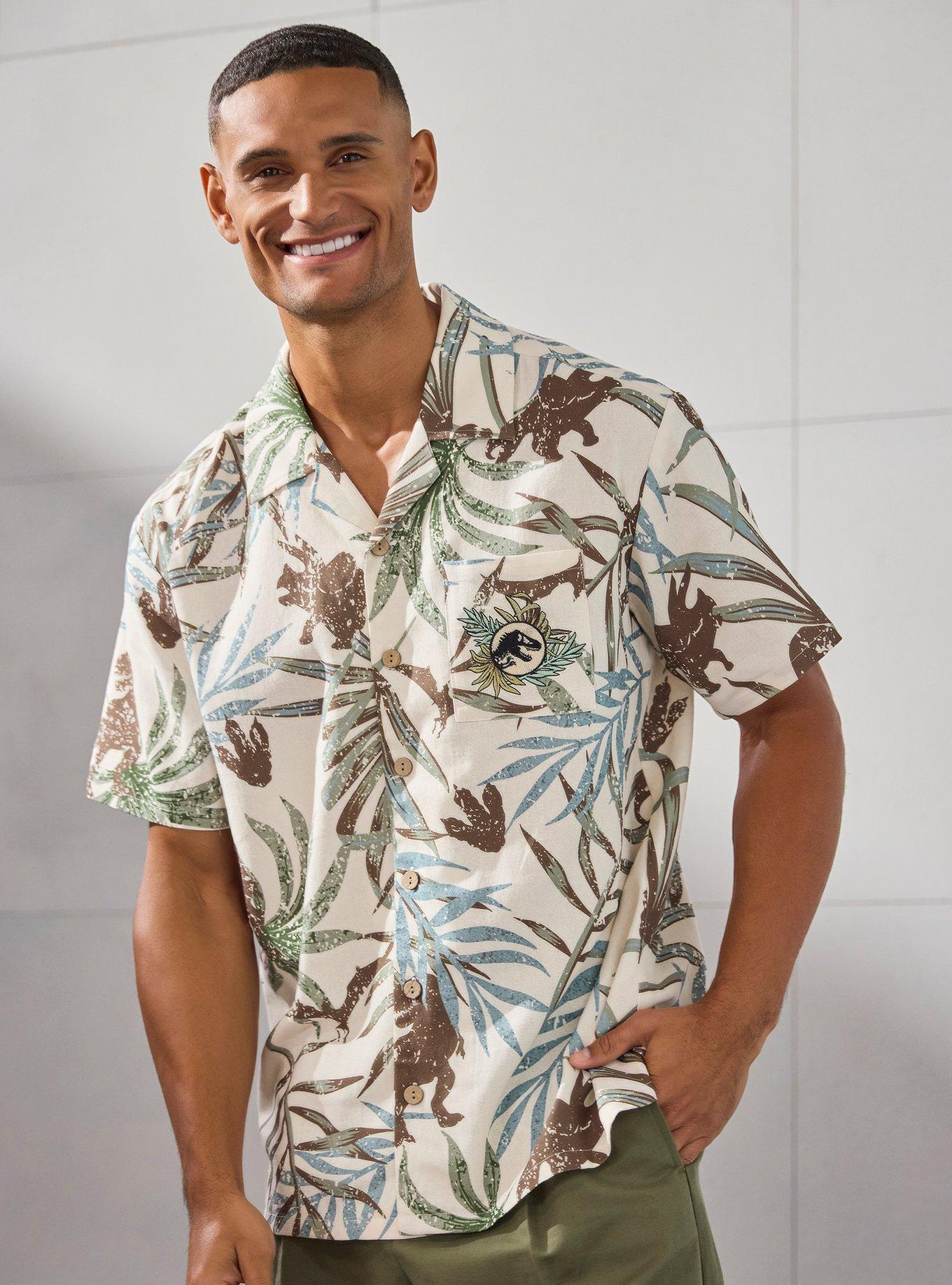 Jurassic Park Allover Print Woven Button-Up &mdash; BoxLunch Exclusive, , hi-res