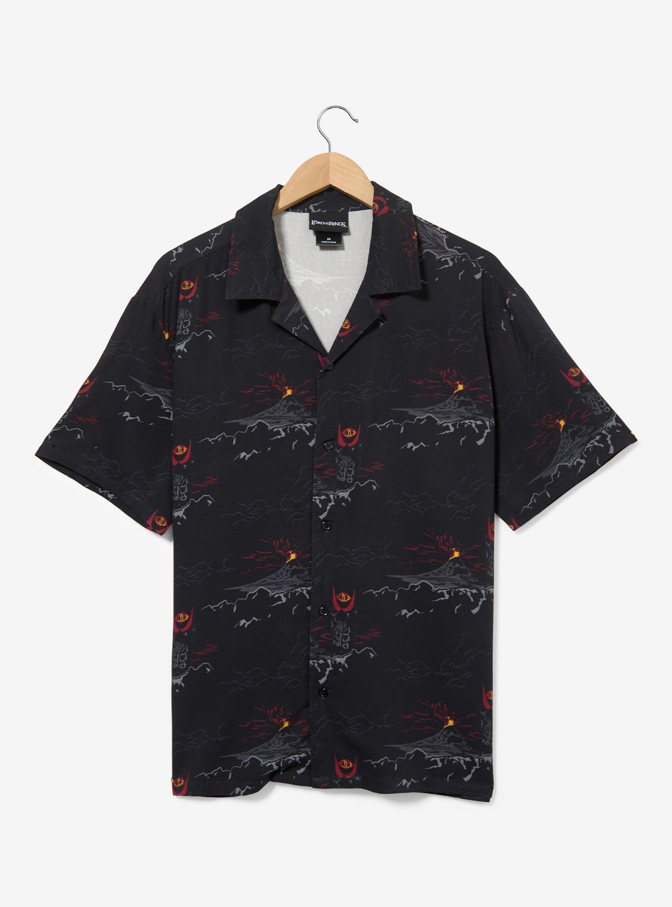 The Lord of The Rings Mordor Allover Print Woven Button-Up - BoxLunch Exclusive, , hi-res