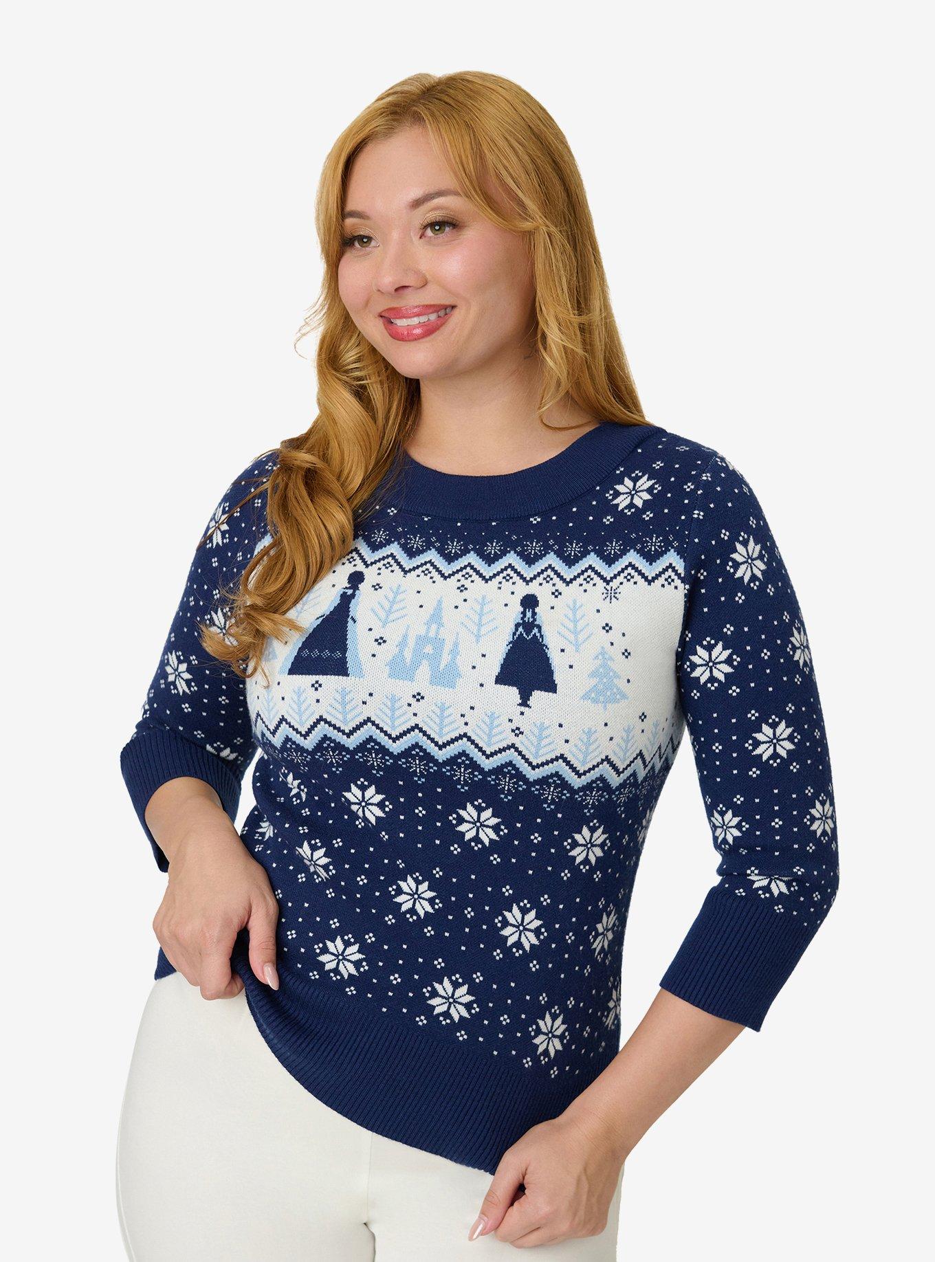 Disney's Frozen Collection by Unique Vintage Elsa & Anna Fair Isle Minou Sweater, , hi-res