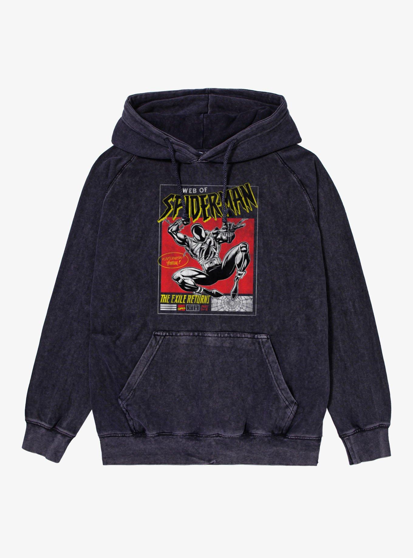 Marvel Spider-Man Ben Reilly Comic Mineral Wash Hoodie Hot Topic Exclusive