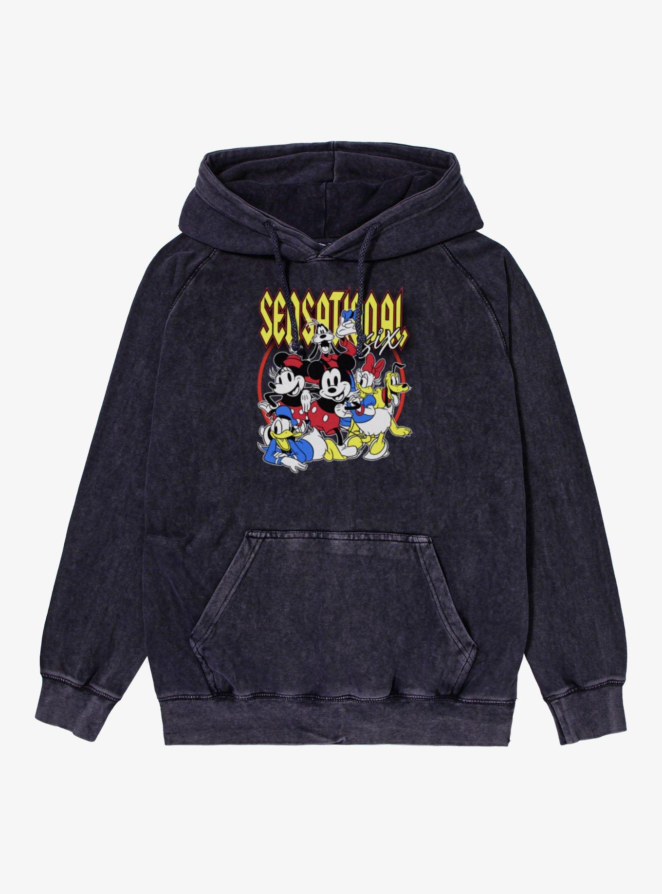 Disney Mickey Mouse Sensational Six Mineral Wash Hoodie Hot Topic Exclusive