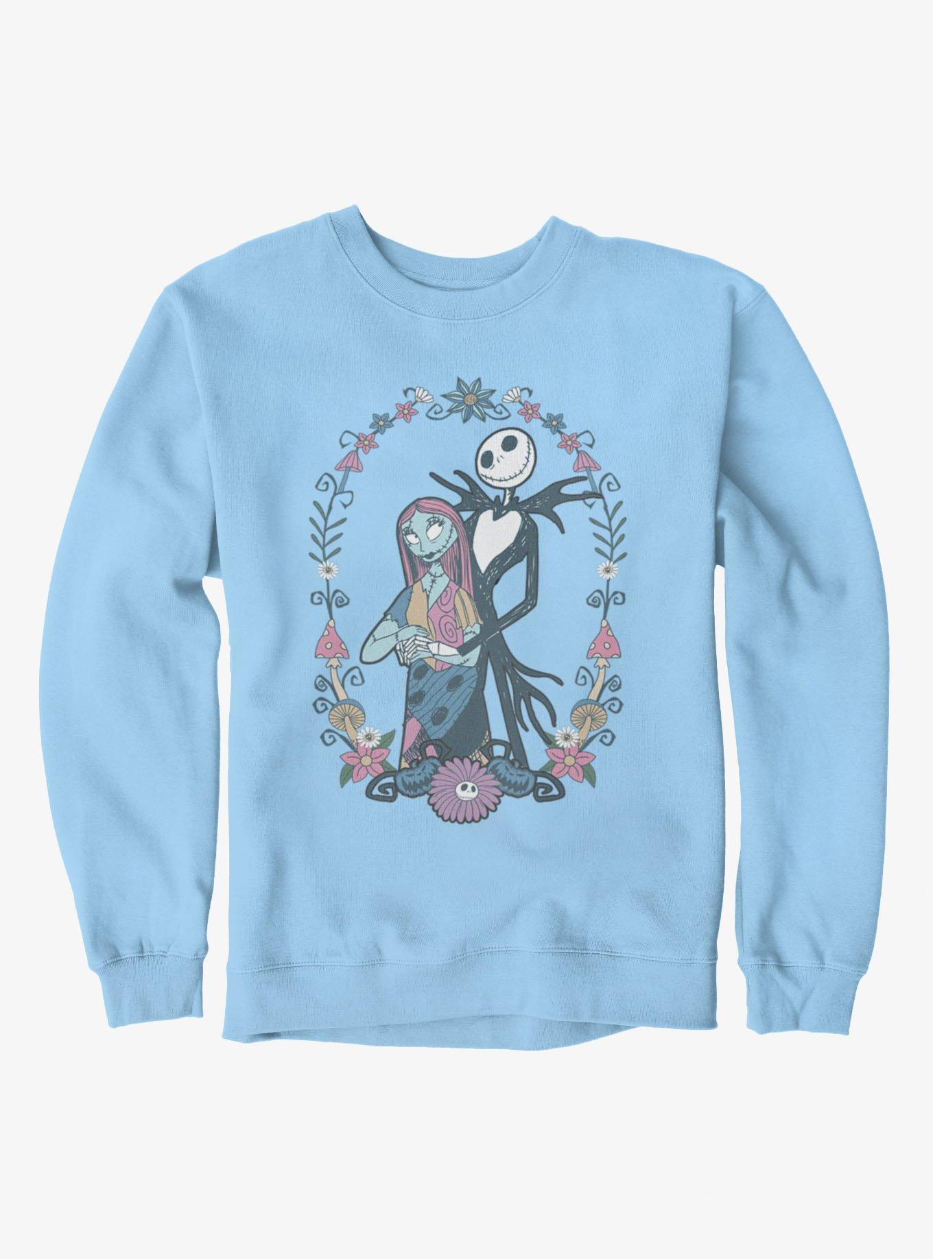 Disney Nightmare Before Christmas Sally And Jack Floral Wreath Frame Portrait Sweatshirt Her Universe Exclusive, , hi-res
