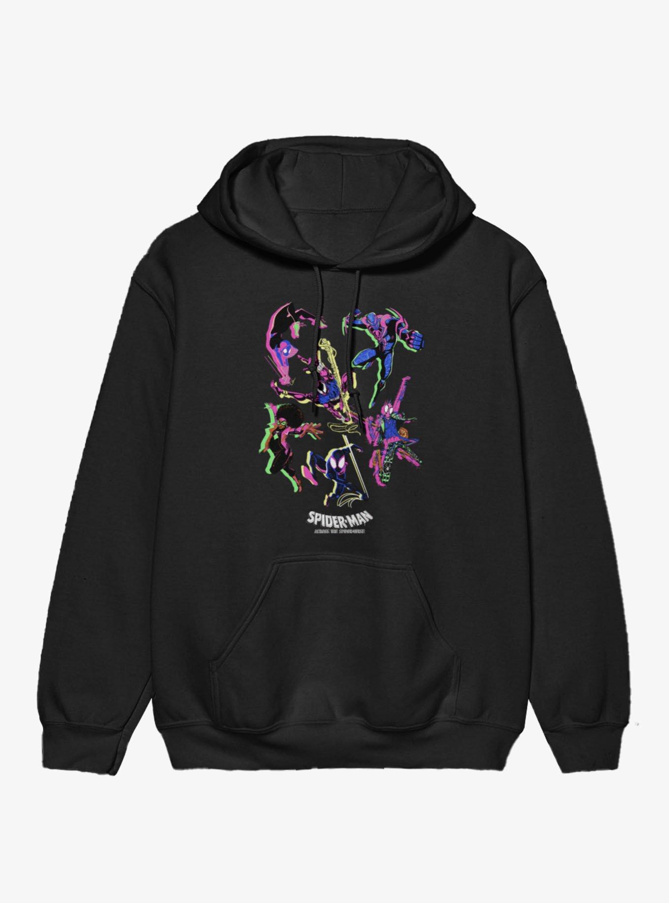 Marvel Spider-Man Spiderverse Neon Hoodie Hot Topic Exclusive