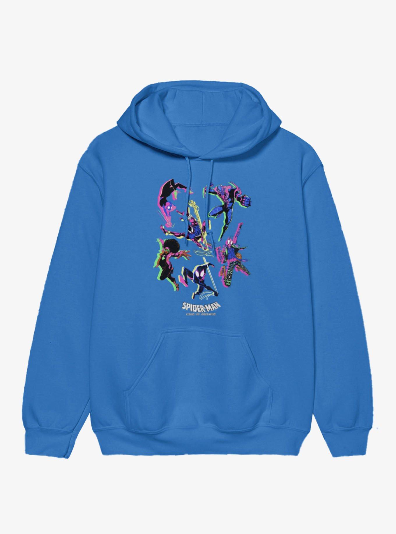 Marvel Spider-Man Spiderverse Neon Hoodie Hot Topic Exclusive, , hi-res