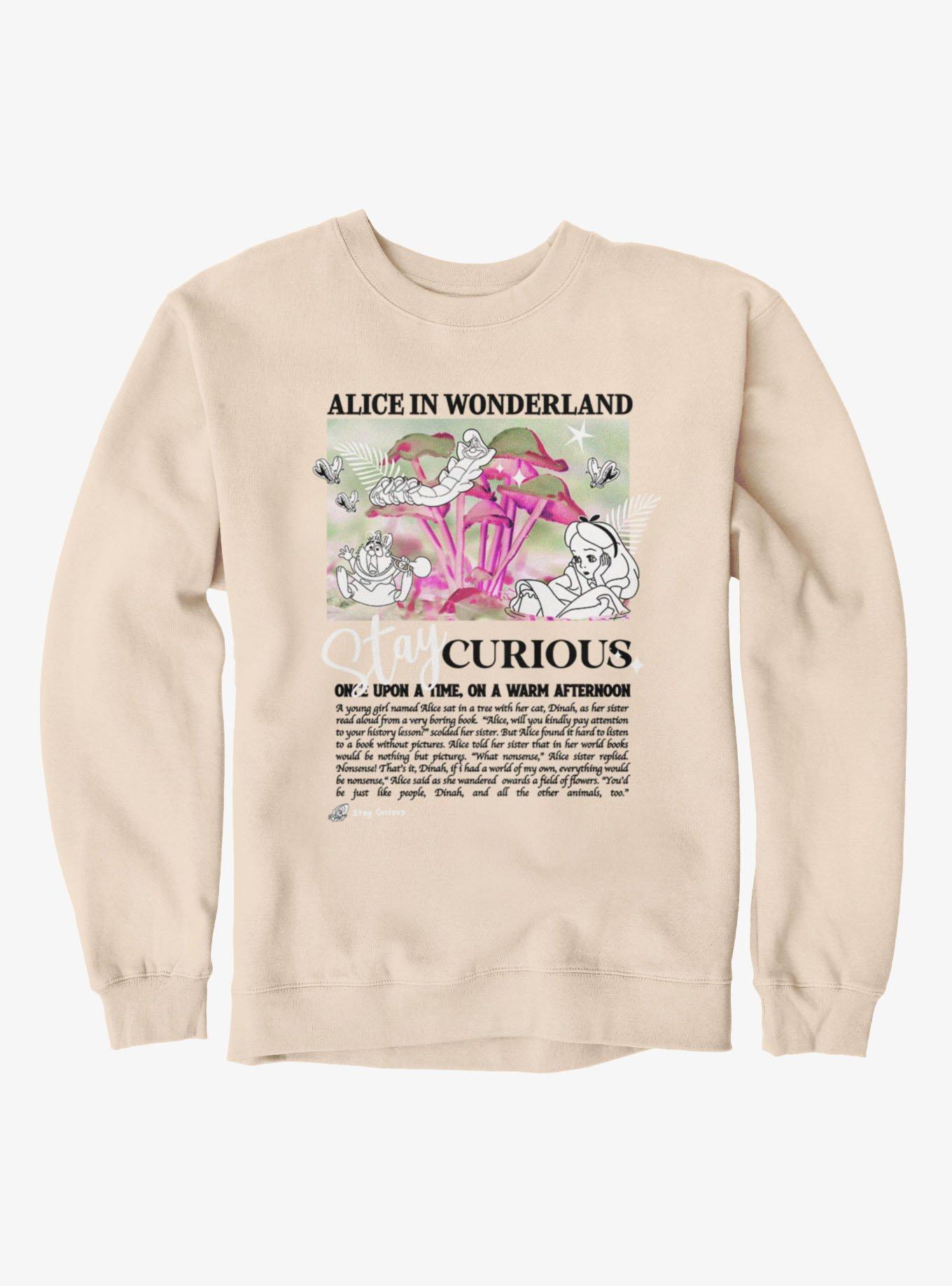 Disney Alice In Wonderland Stay Curious Sweatshirt Hot Topic Exclusive, , hi-res