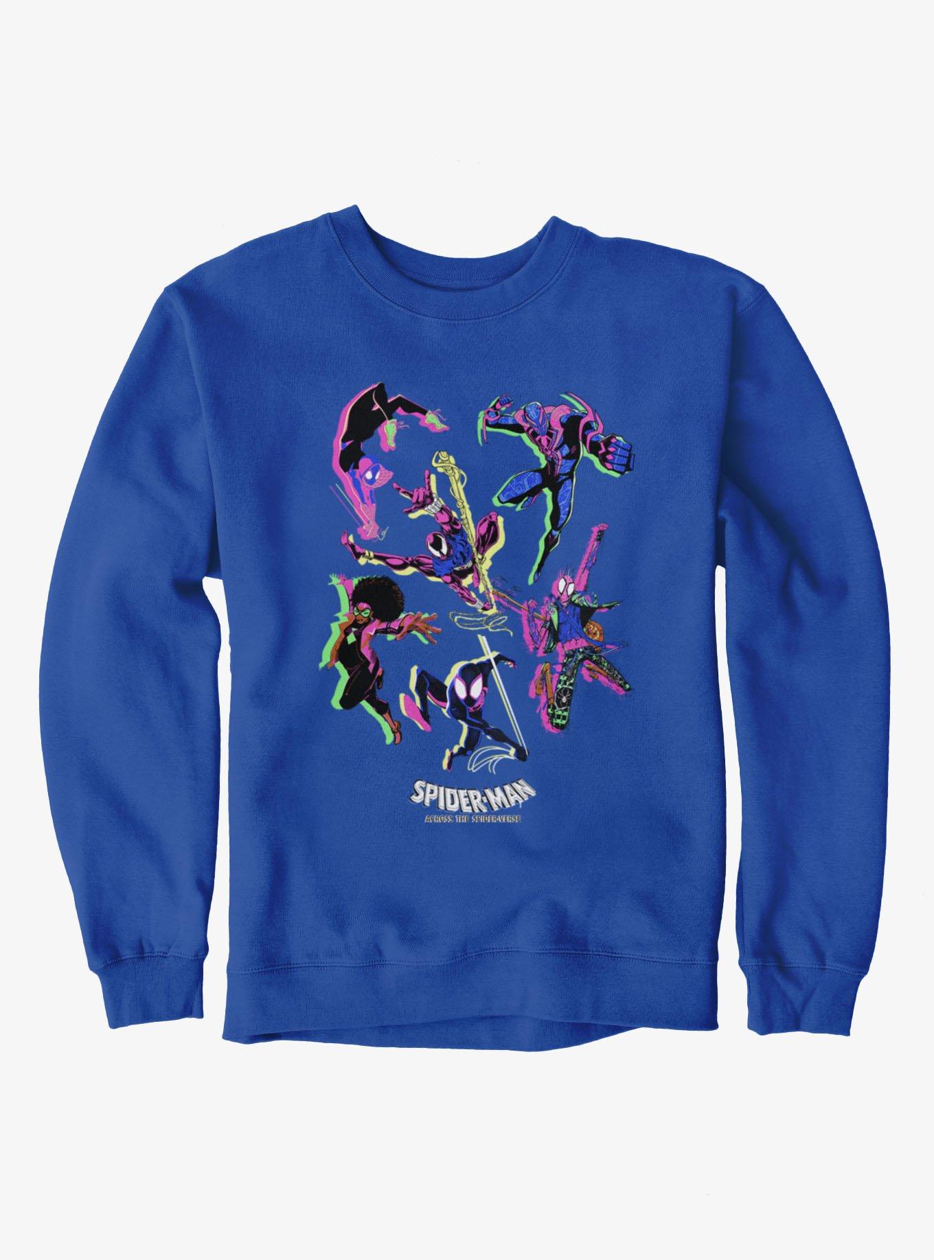 Marvel Spider-Man Spiderverse Neon Sweatshirt Hot Topic Exclusive