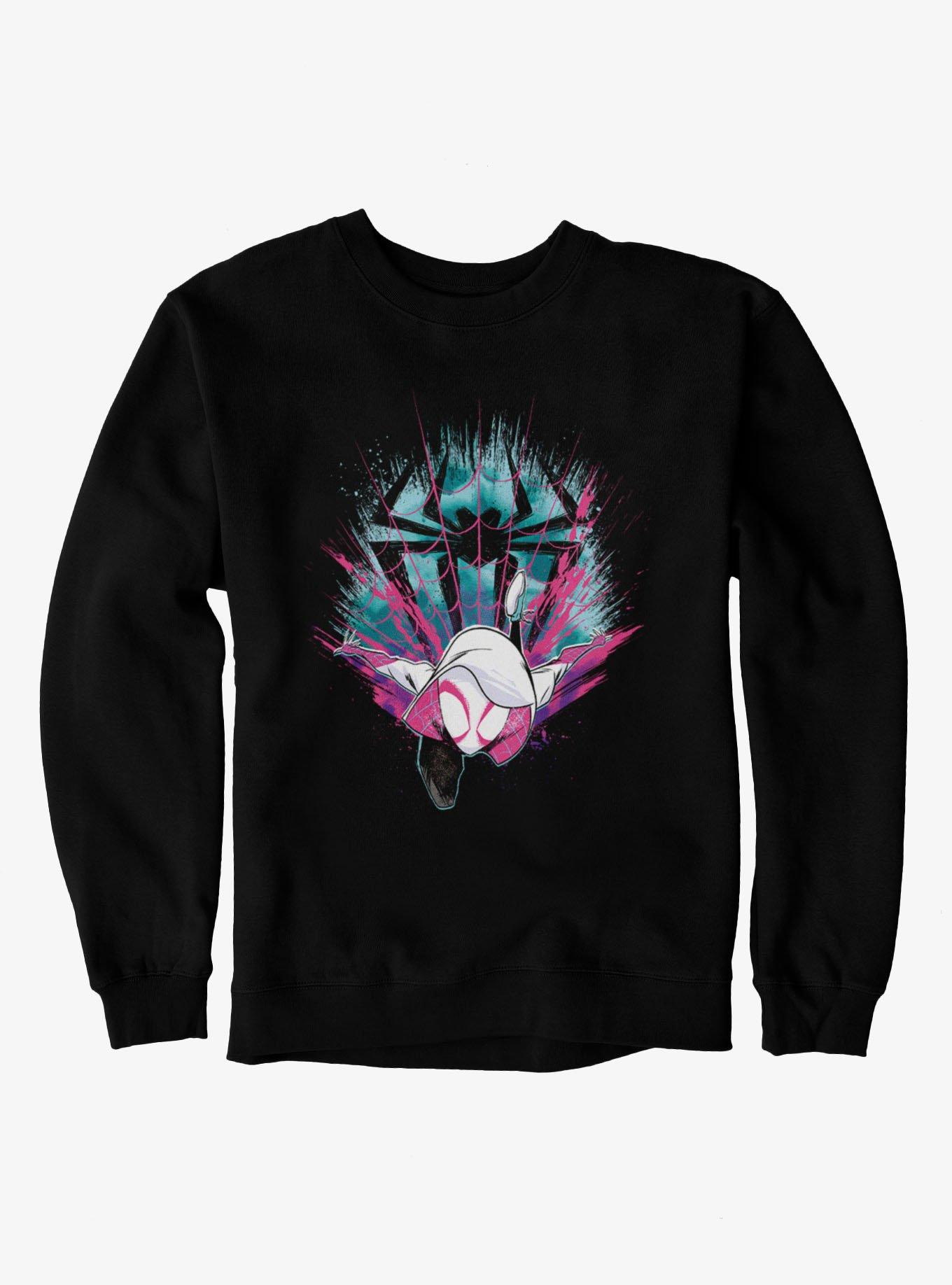 Marvel Spider-Gwen Splatter Sweatshirt Hot Topic Exclusive, , hi-res