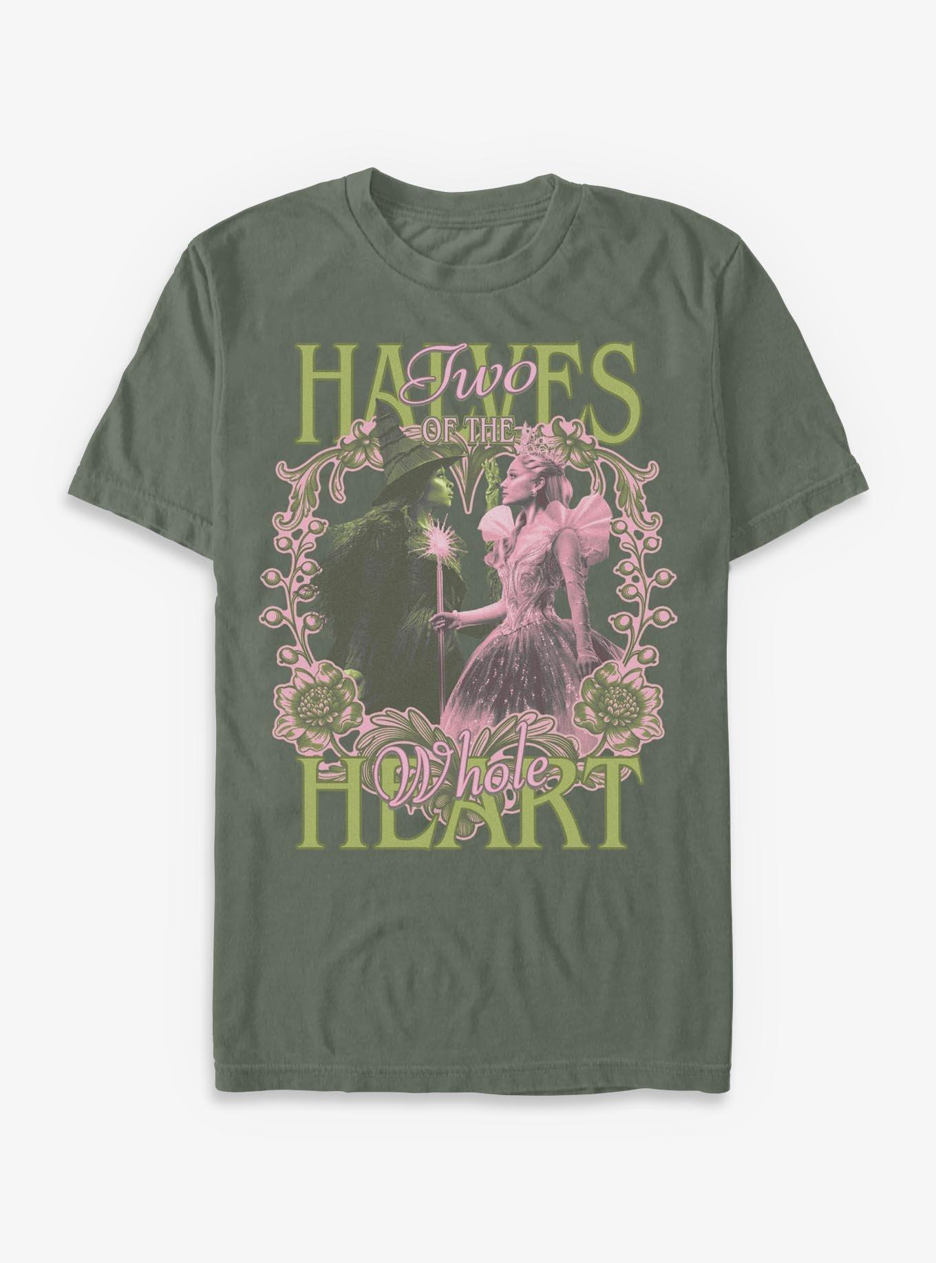 COMFORTCOLORS Wicked: For Good Elphaba & Glinda Heart Halves Garment Dye T-Shirt