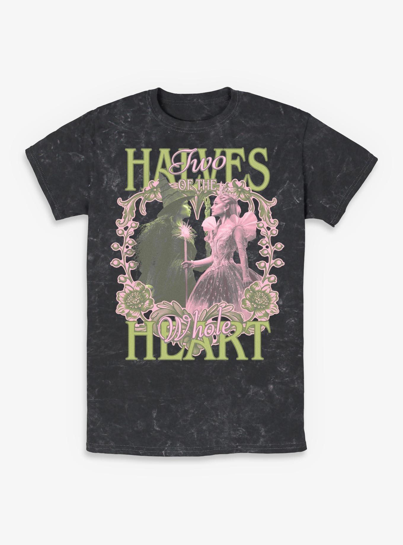 Wicked: For Good Elphaba & Glinda Heart Halves Mineral Wash T-Shirt, , hi-res