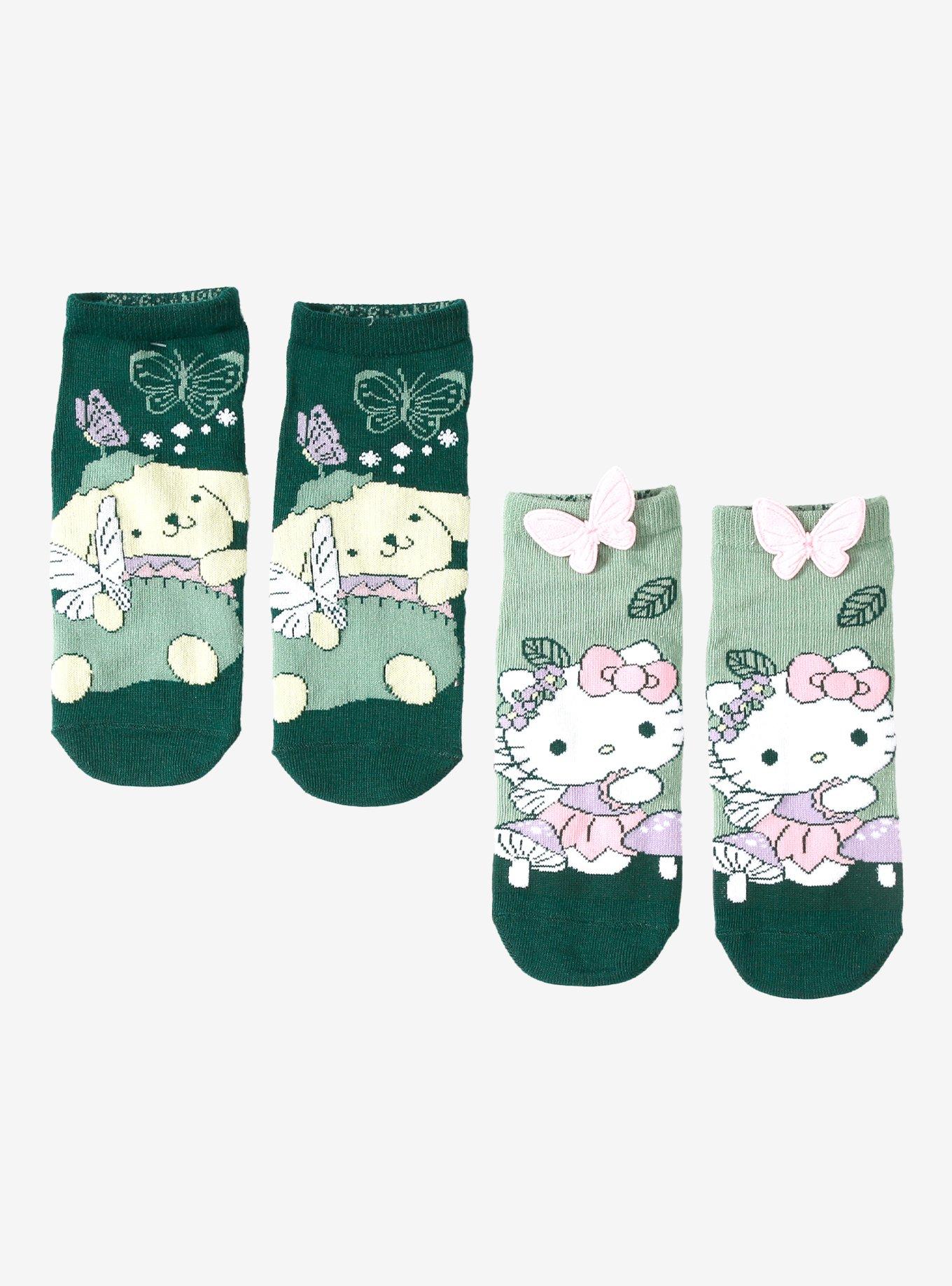 Hello Kitty & Pompompurin Forest Fairy No-Show Socks 2 Pair, , hi-res