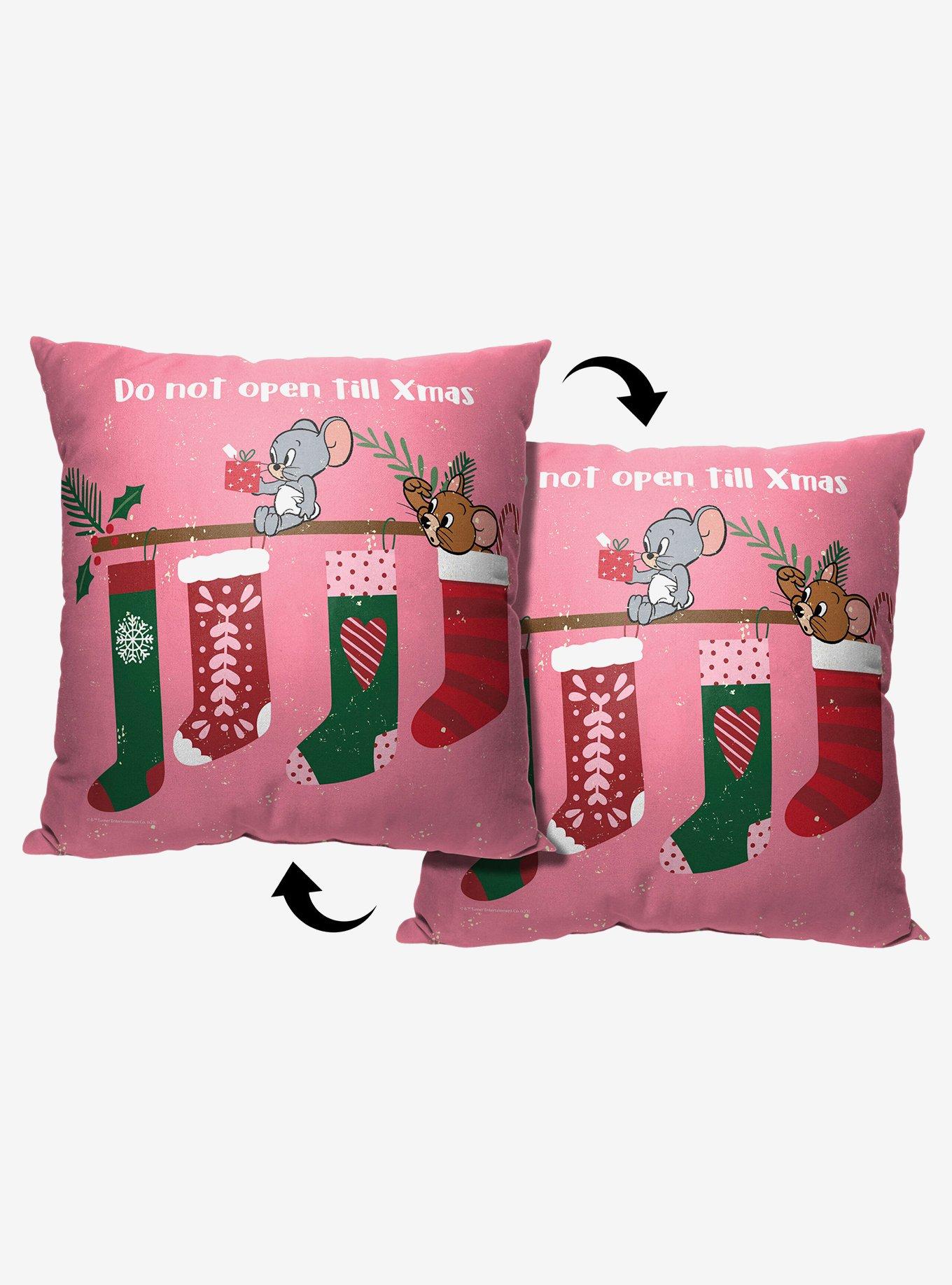 Tom And Jerry Don't Open Till Xmas Throw Pillow , , hi-res