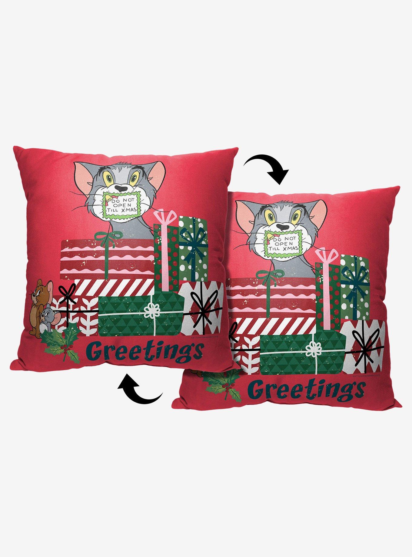 Tom And Jerry Silenced Till Christmas Throw Pillow , , hi-res