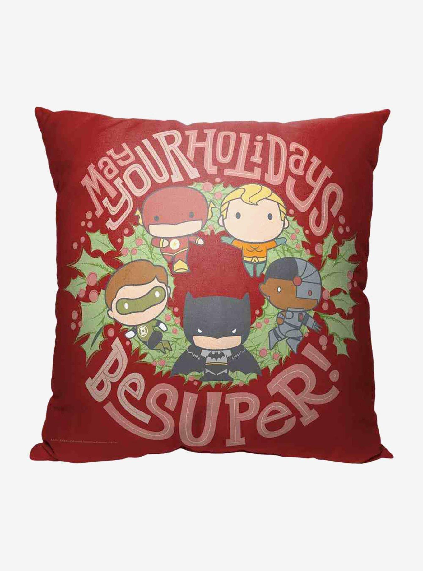 Justice League Super Holidays Throw Pillow , , hi-res