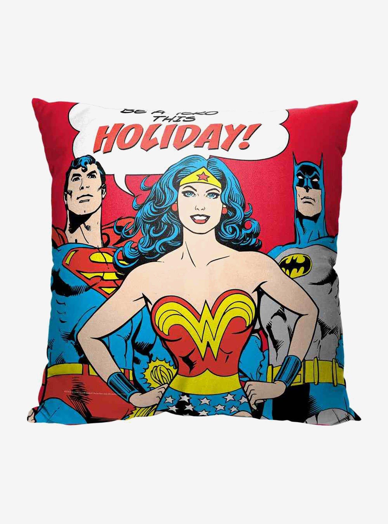 Justice League Be A Holiday Hero Throw Pillow