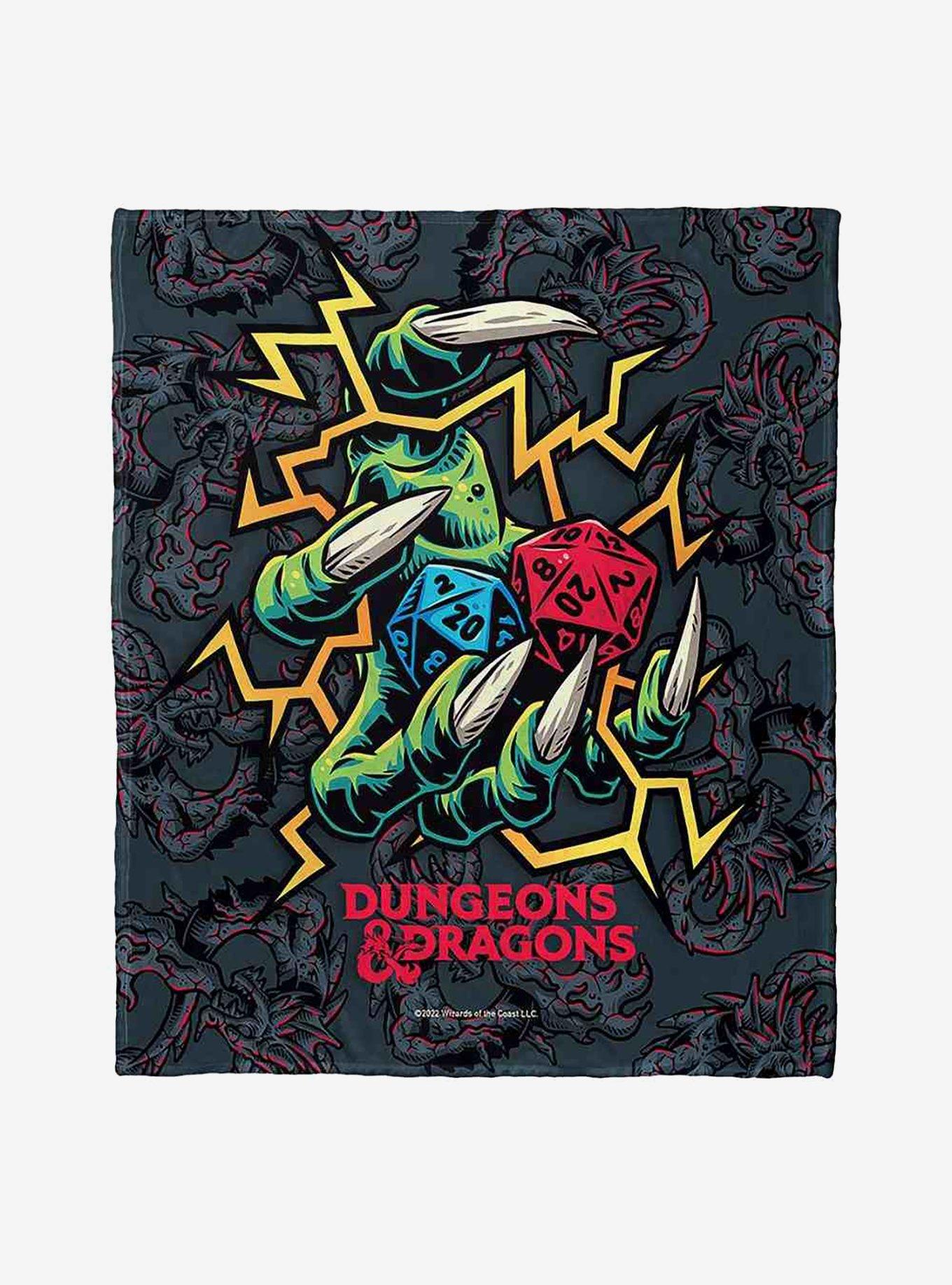 Dungeons and Dragons Electric Dice Silk Touch Throw Blanket , , hi-res