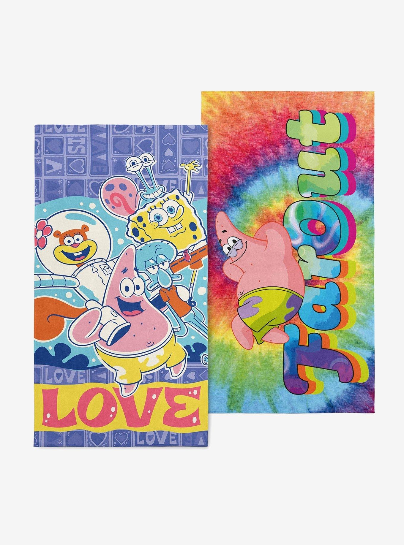 SpongeBob SquarePants Batik Love + Far Out Patrick Beach Towel 2 Pack, , hi-res