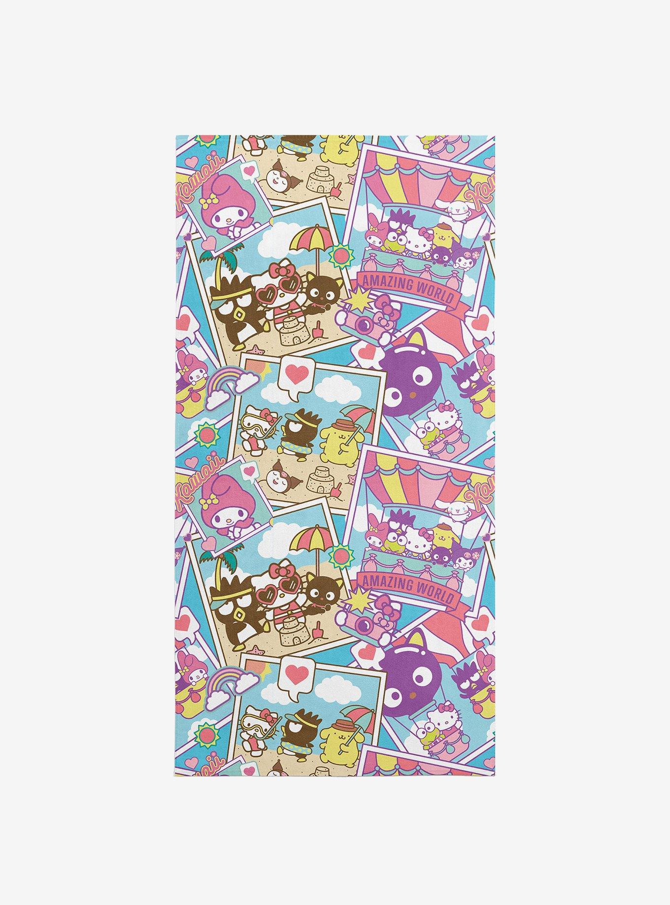 Hello Kitty & Friends Vacay Postcards Microfiber Beach Towel , , hi-res