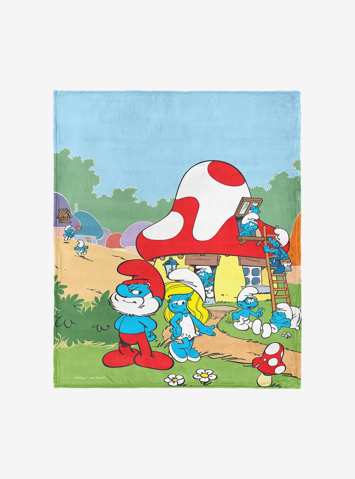Smurfs Classic Village Silk Touch Throw Blanket , , hi-res