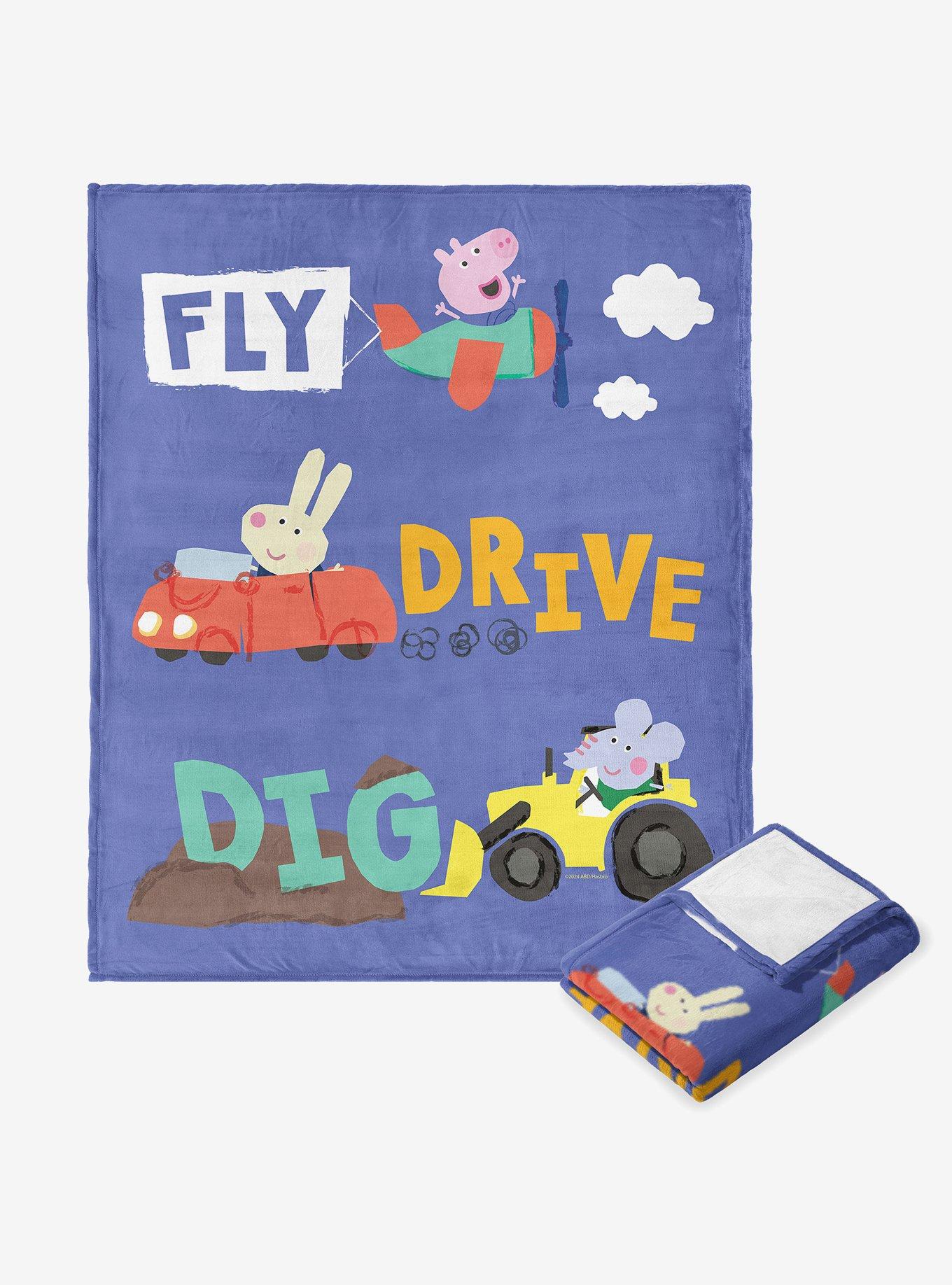Peppa Pig Fly Drive Dig Silk Touch Throw Blanket , , hi-res