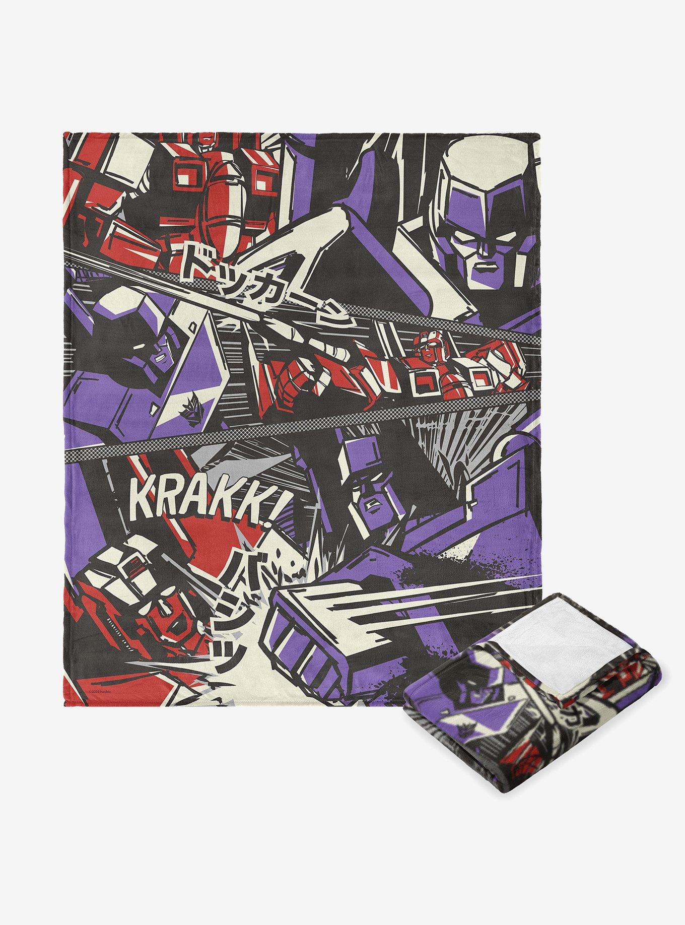 Transformers Comic Battle Silk Touch Throw Blanket , , hi-res