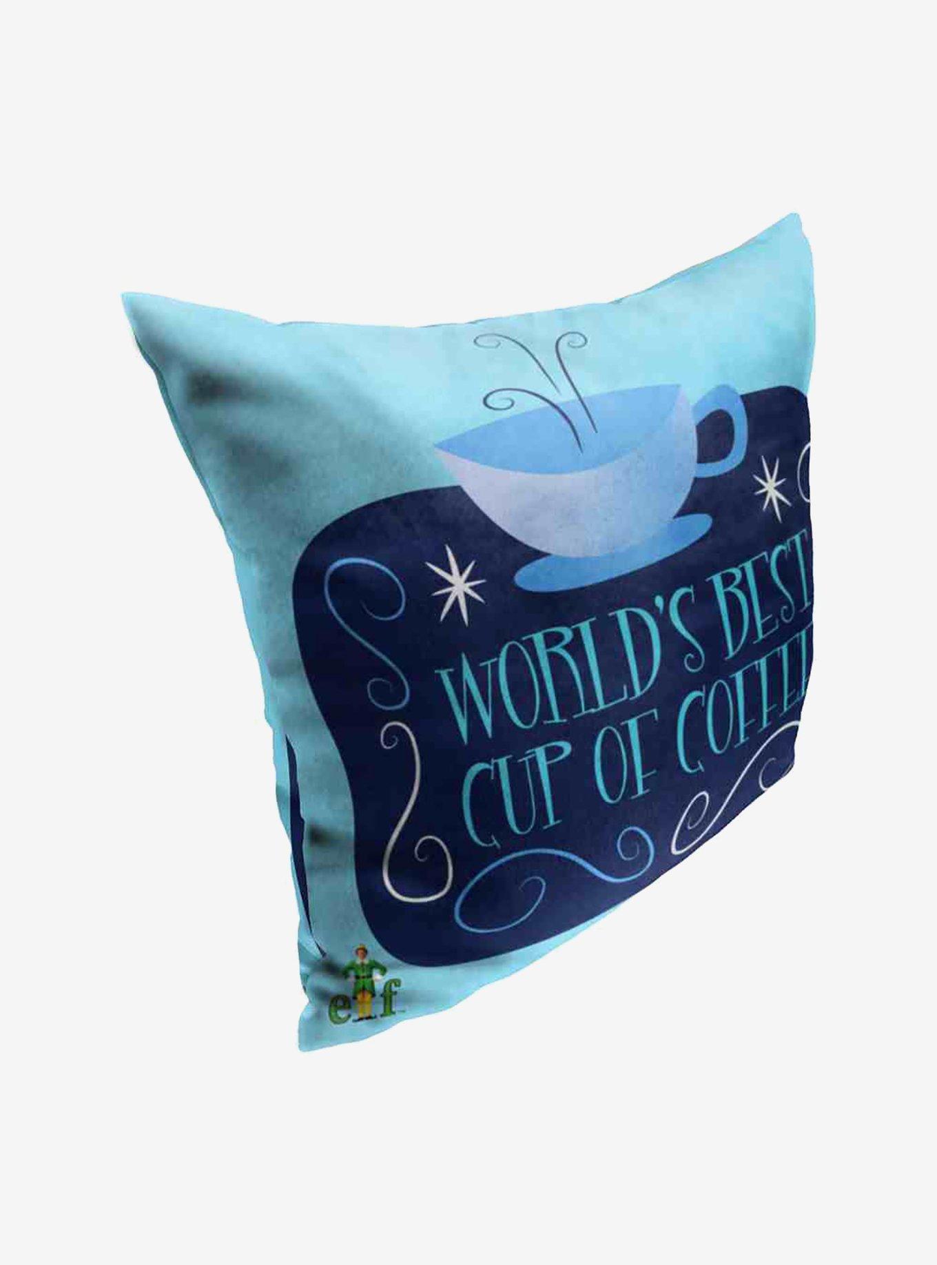 Elf World's Best Coffee Throw Pillow , , hi-res