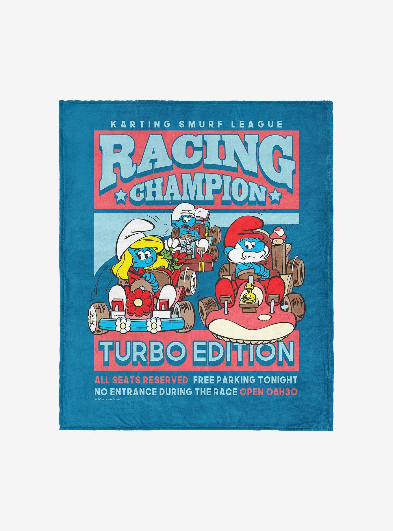 Smurfs Smurf Racing Silk Touch Throw Blanket