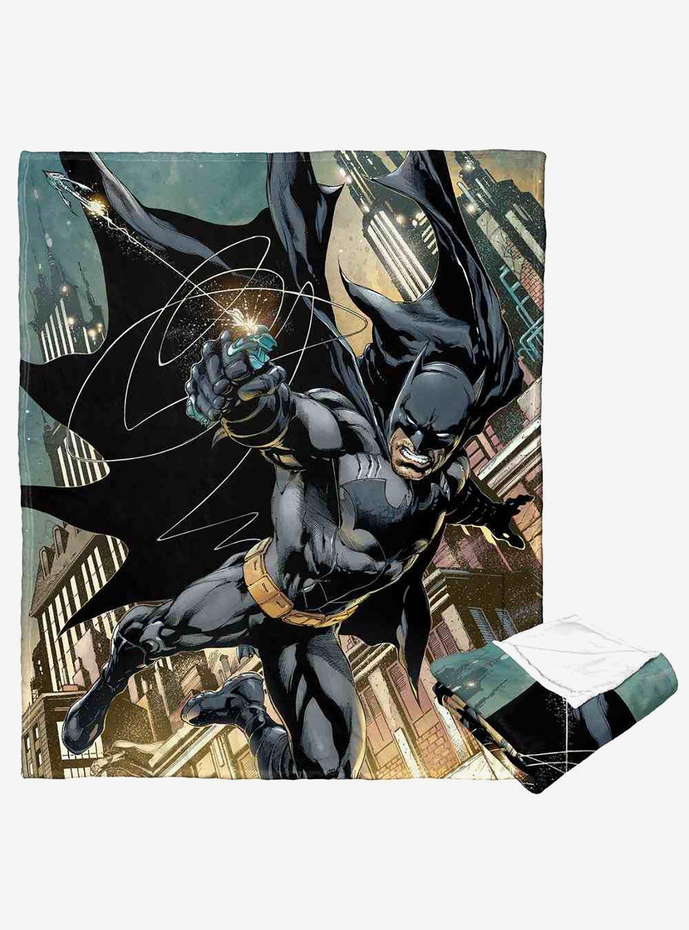 DC Comics Batman Swinging In Silk Touch Throw Blanket , , hi-res