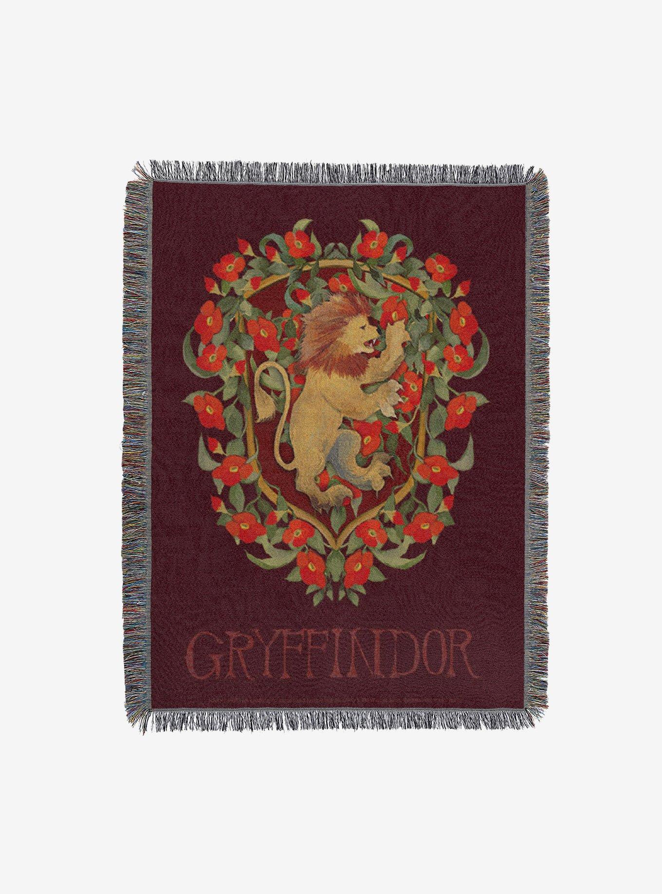 Harry Potter Floral Gryffindor Tapestry Throw Blanket, , hi-res