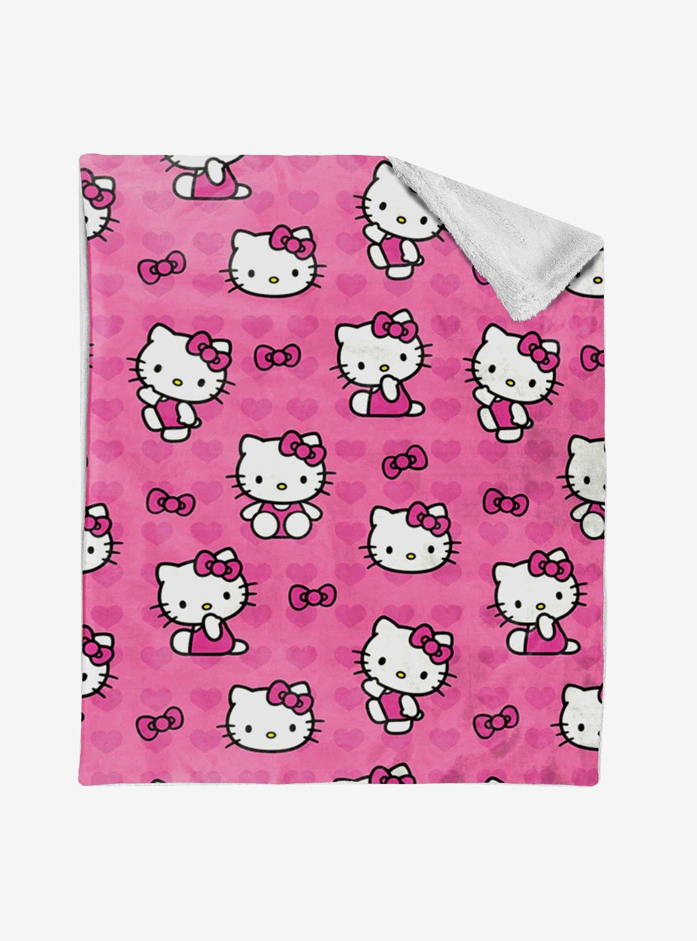 Hello Kitty I Love Pink Silk Touch Sherpa Throw Blanket, , hi-res