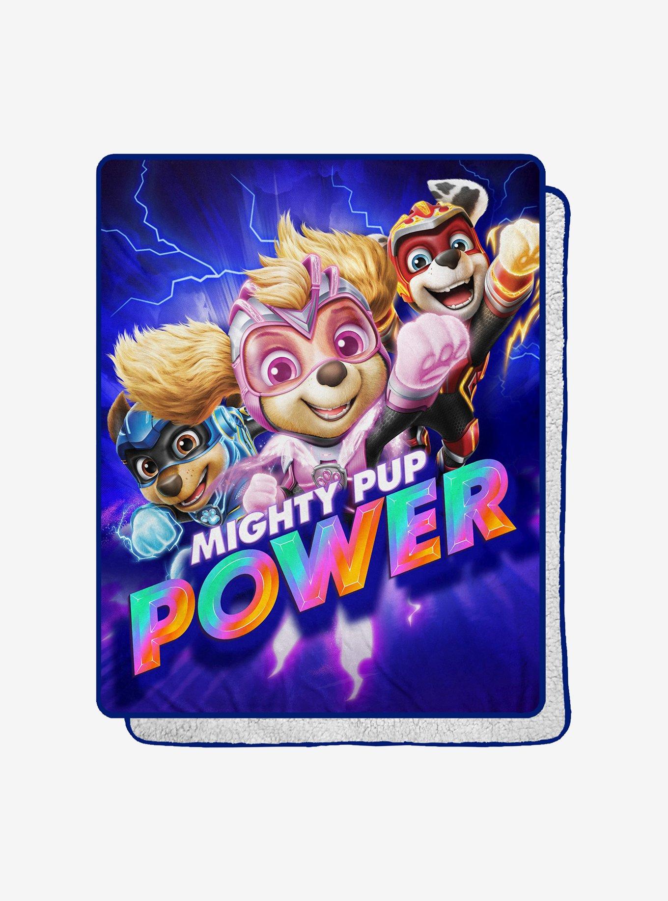 Paw Patrol Mov Mighty Trio Silk Touch Sherpa Throw Blanket, , hi-res