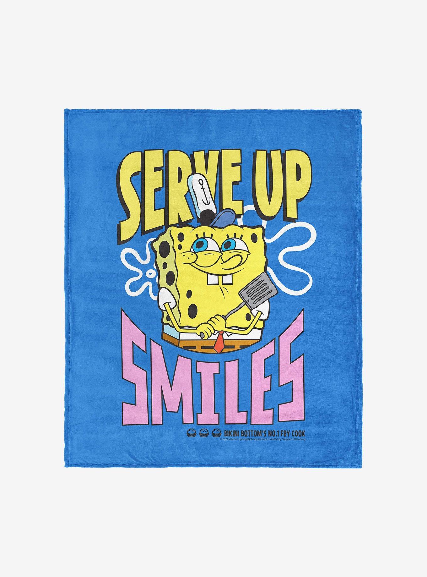 SpongeBob SquarePants Serving Up Smiles Silk Touch Throw Blanket, , hi-res