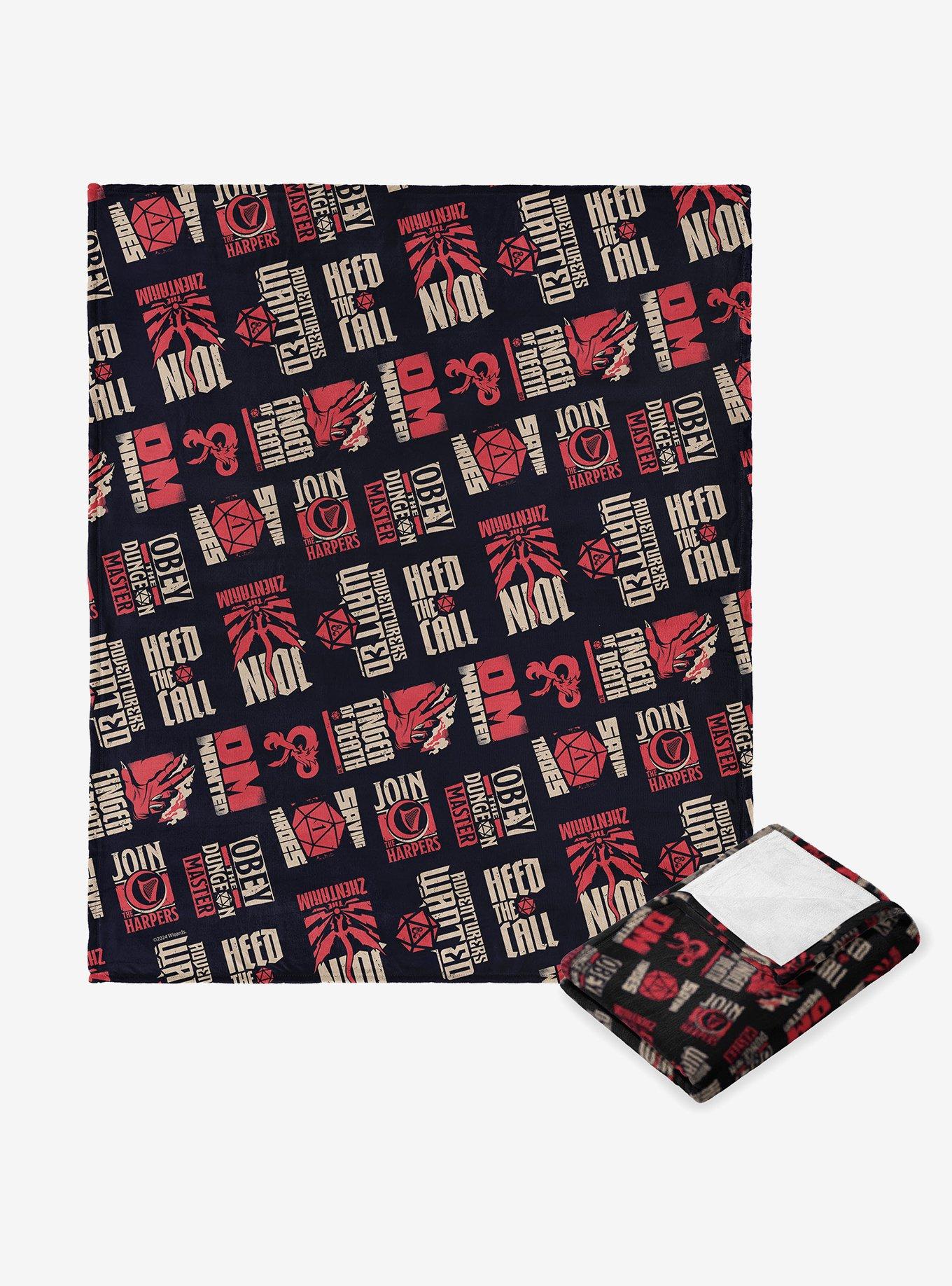 Dungeons & Dragons D&D Pattern Silk Touch Throw Blanket, , hi-res