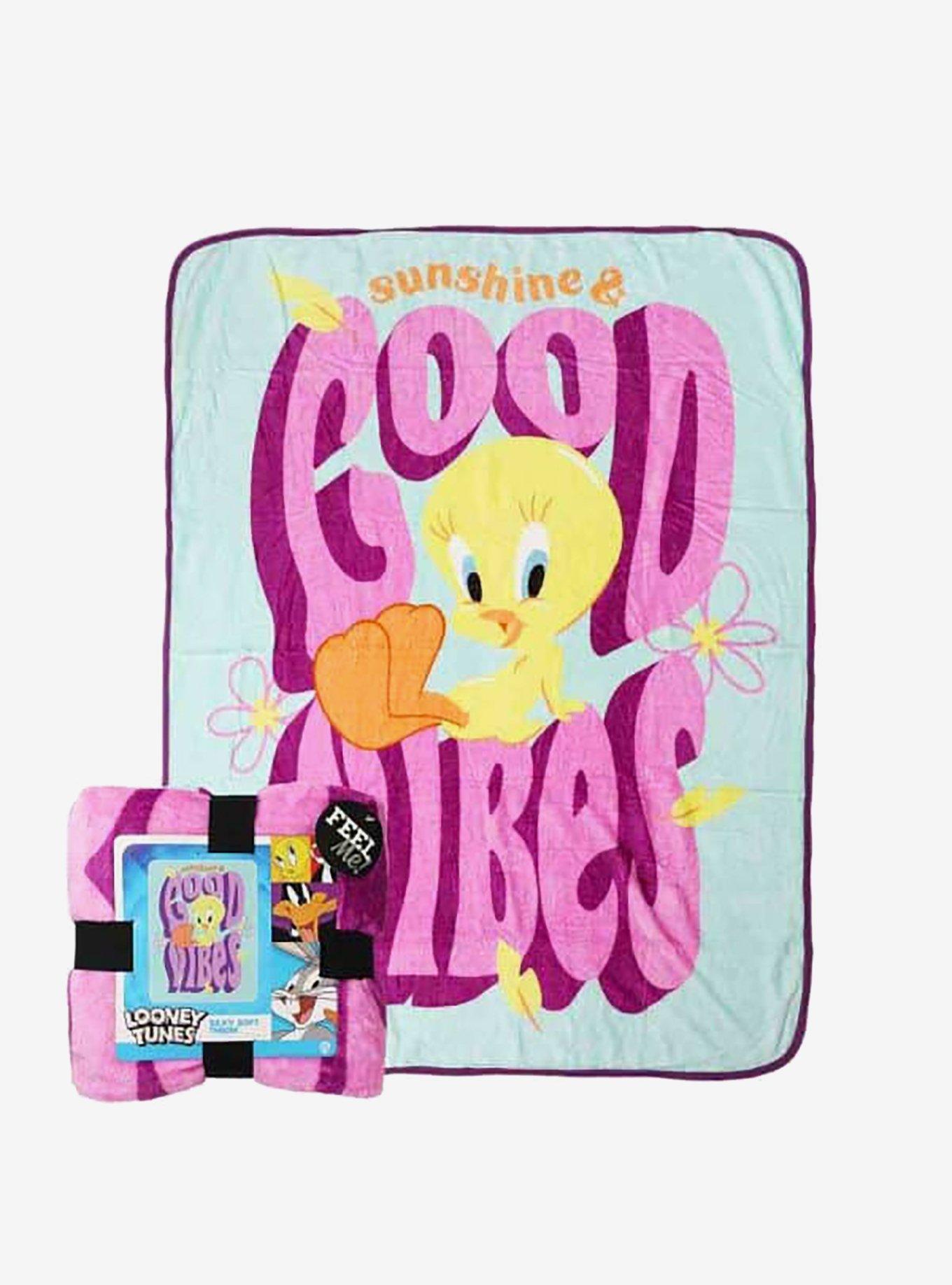 Looney Tunes Good Vibes Micro Raschel Throw Blanket, , hi-res