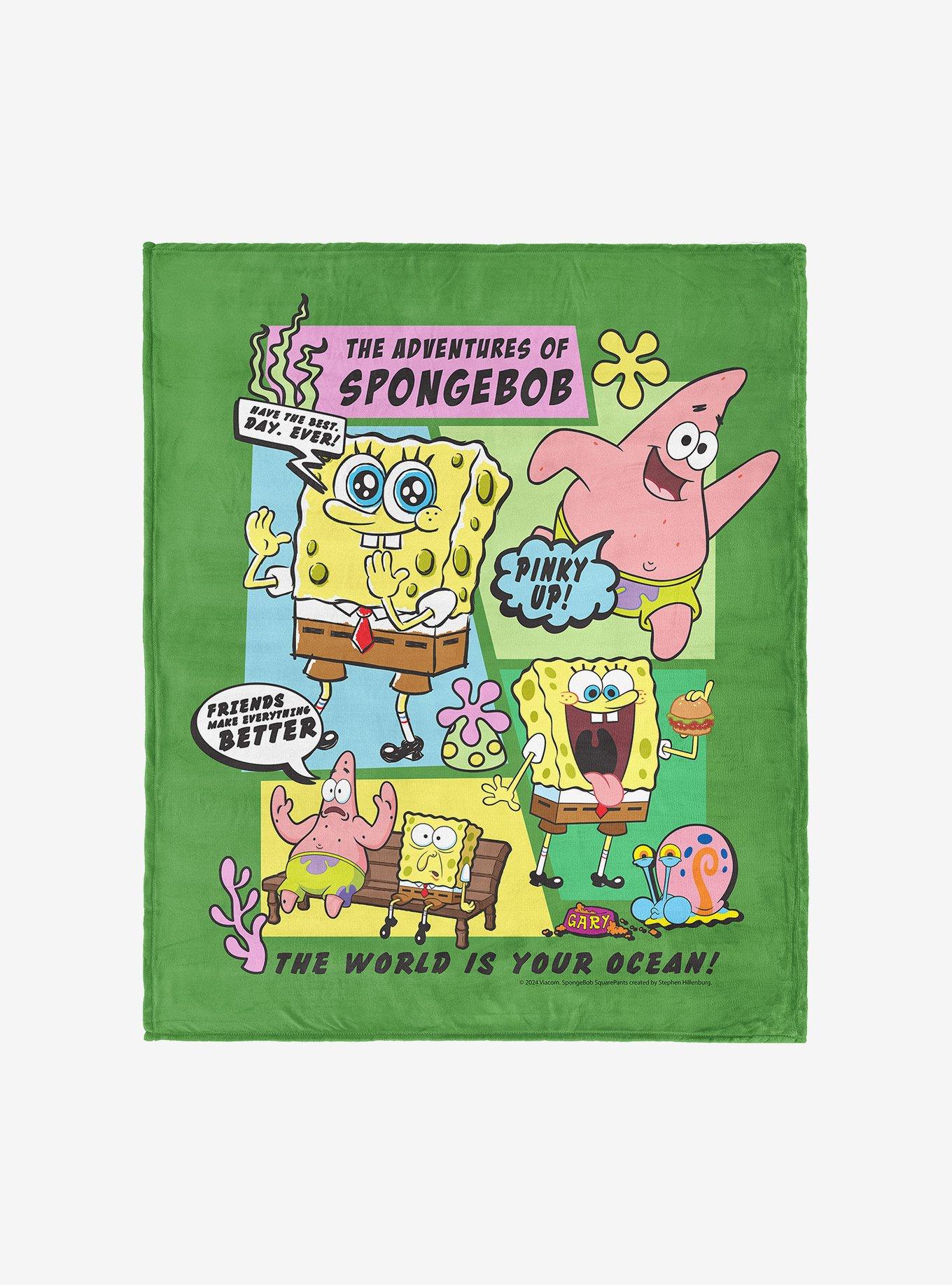 SpongeBob SquarePants Adventures Of Sb Silk Touch Throw Blanket, , hi-res