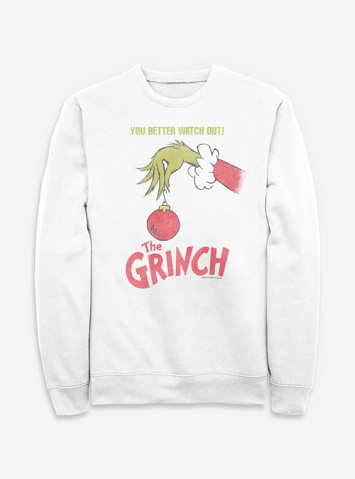 Dr. Seuss How The Grinch Stole Christmas You Better Watch Out Ornament Sweatshirt, , hi-res