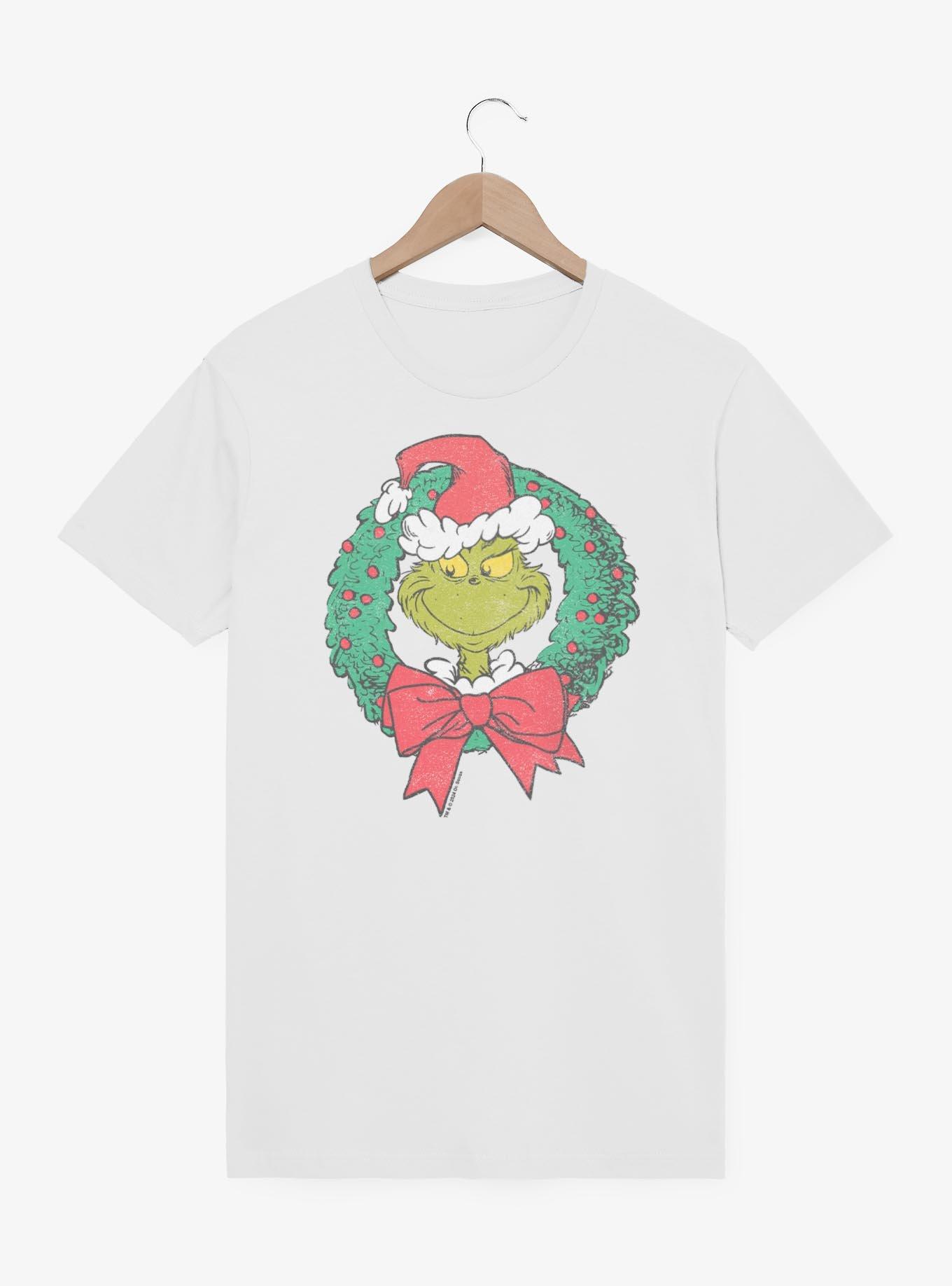 Dr. Seuss How The Grinch Stole Christmas Grinch Wreath T-Shirt, , hi-res